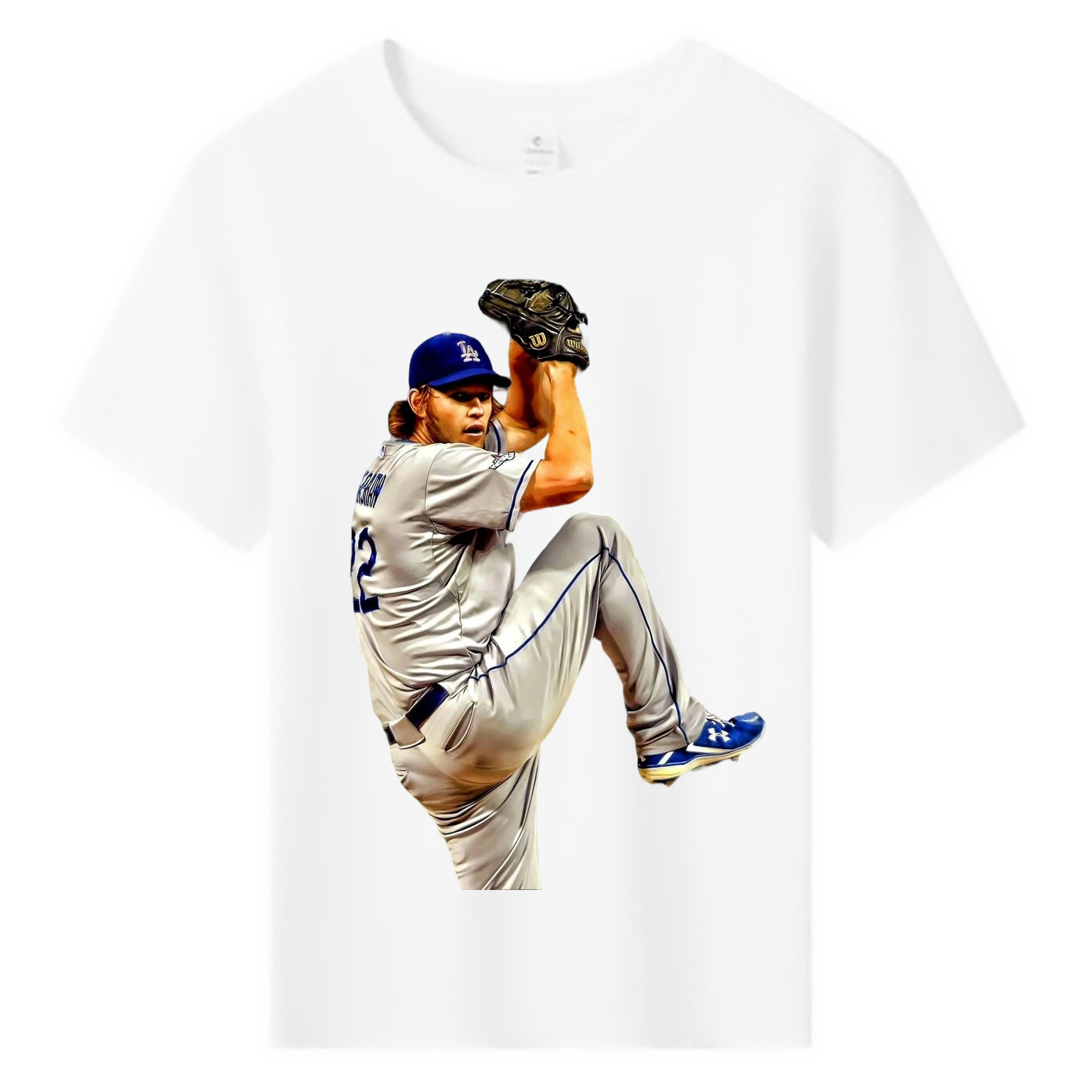 Clayton Kershaw 11 Combed Cotton Kids T-Shirt 180g With Front Heat Transfer Print – Soft, Lightweight, Side-Seamed Design – Stylish And Comfortable Casual Wear For Everyday Activities