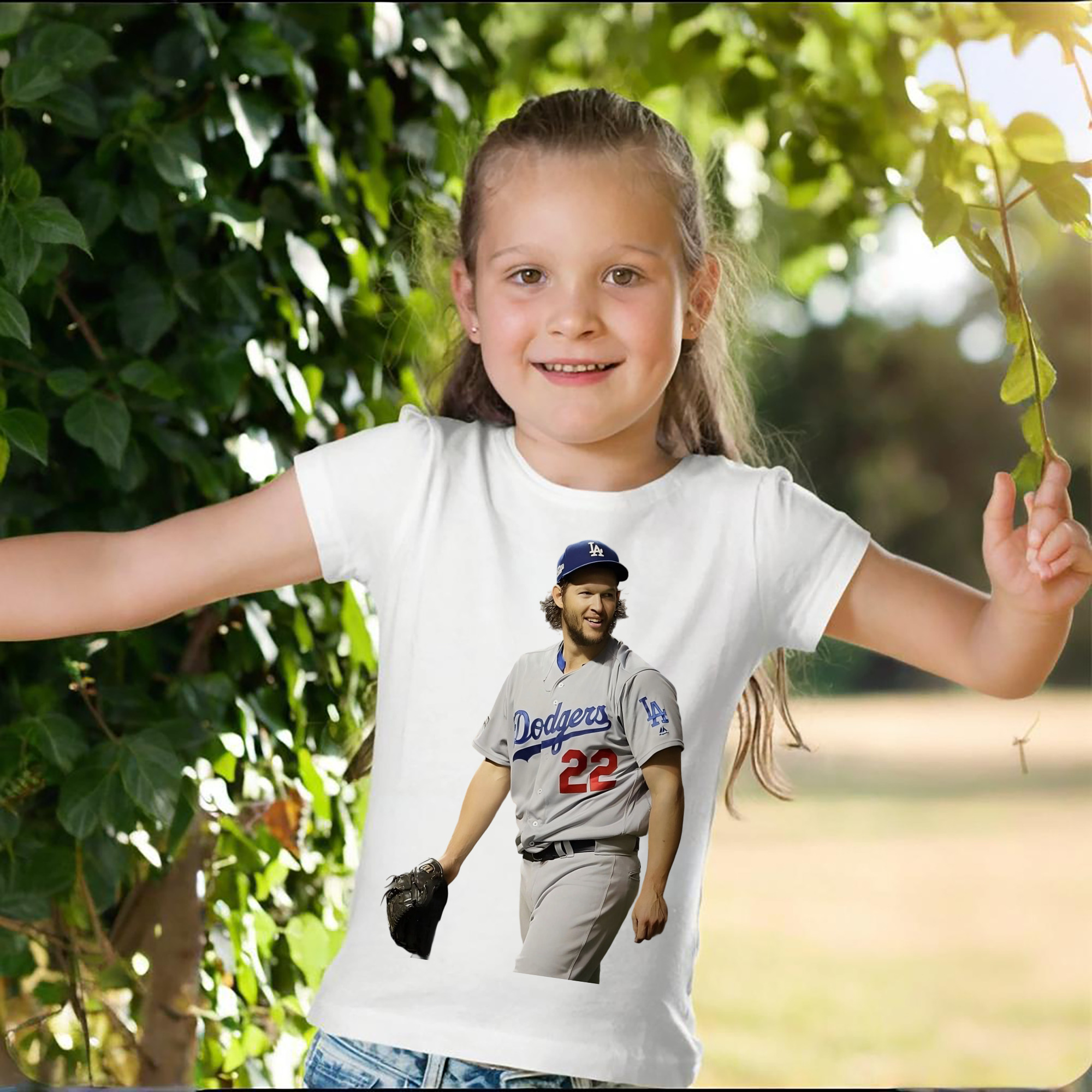 Clayton Kershaw 5 Combed Cotton Kids T-Shirt 180g With Front Heat Transfer Print – Soft, Lightweight, Side-Seamed Design – Stylish And Comfortable Casual Wear For Everyday Activities