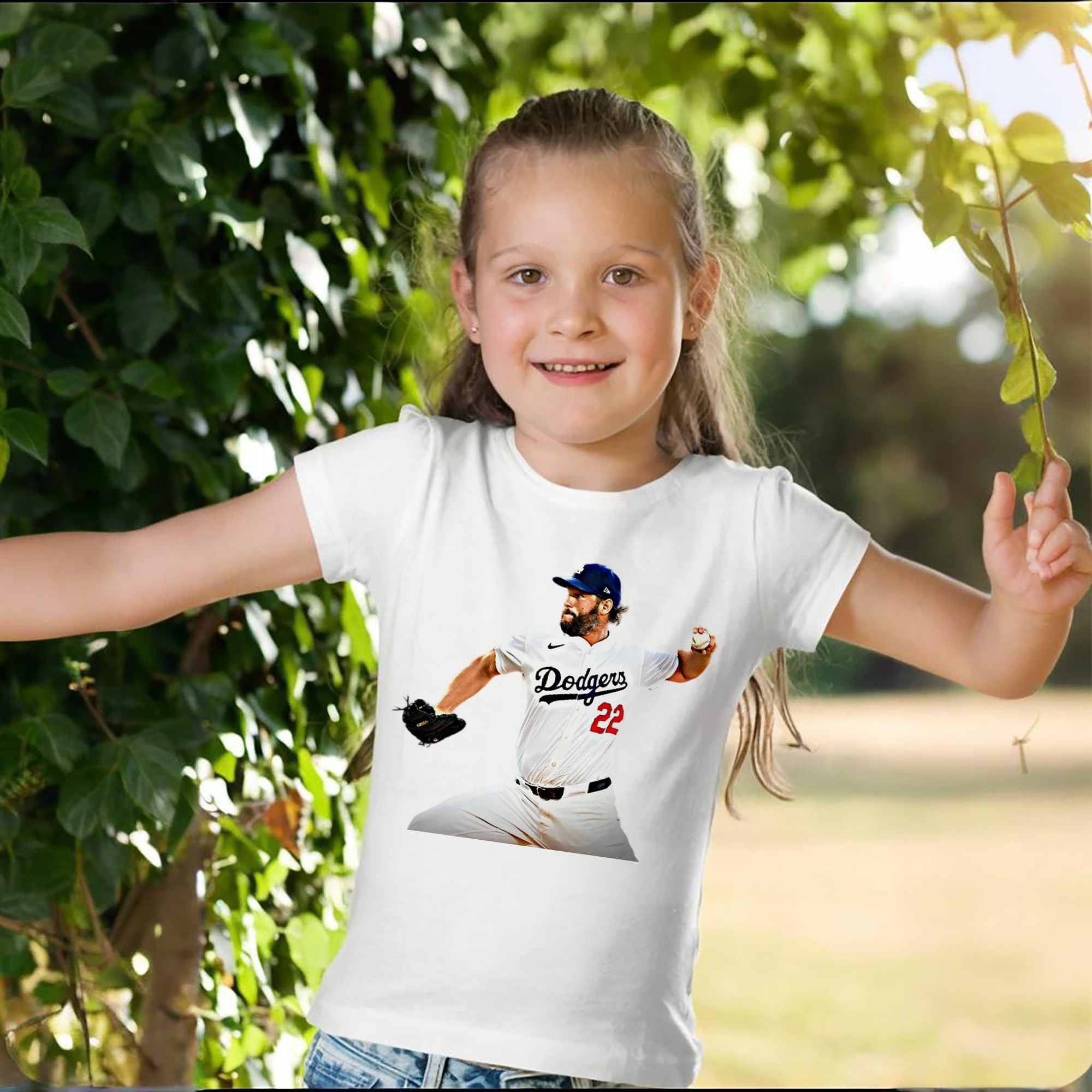 Clayton Kershaw  9 Combed Cotton Kids T-Shirt 180g With Front Heat Transfer Print – Soft, Lightweight, Side-Seamed Design – Stylish And Comfortable Casual Wear For Everyday Activities