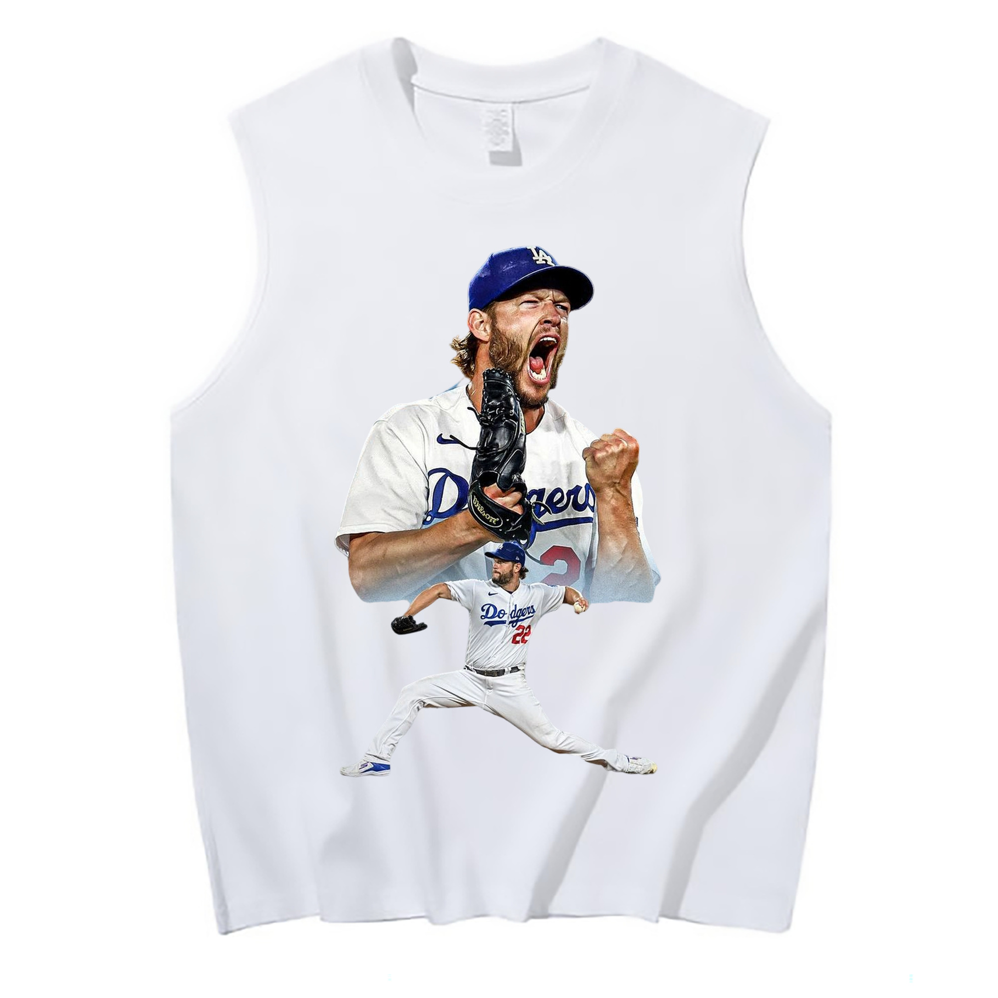 Clayton Kershaw 2 210g Combed Cotton Tank Top With Front Heat Transfer Print – Soft, Lightweight, Fitted Design – Stylish & Comfortable Casual Wear For Sports & Everyday Use