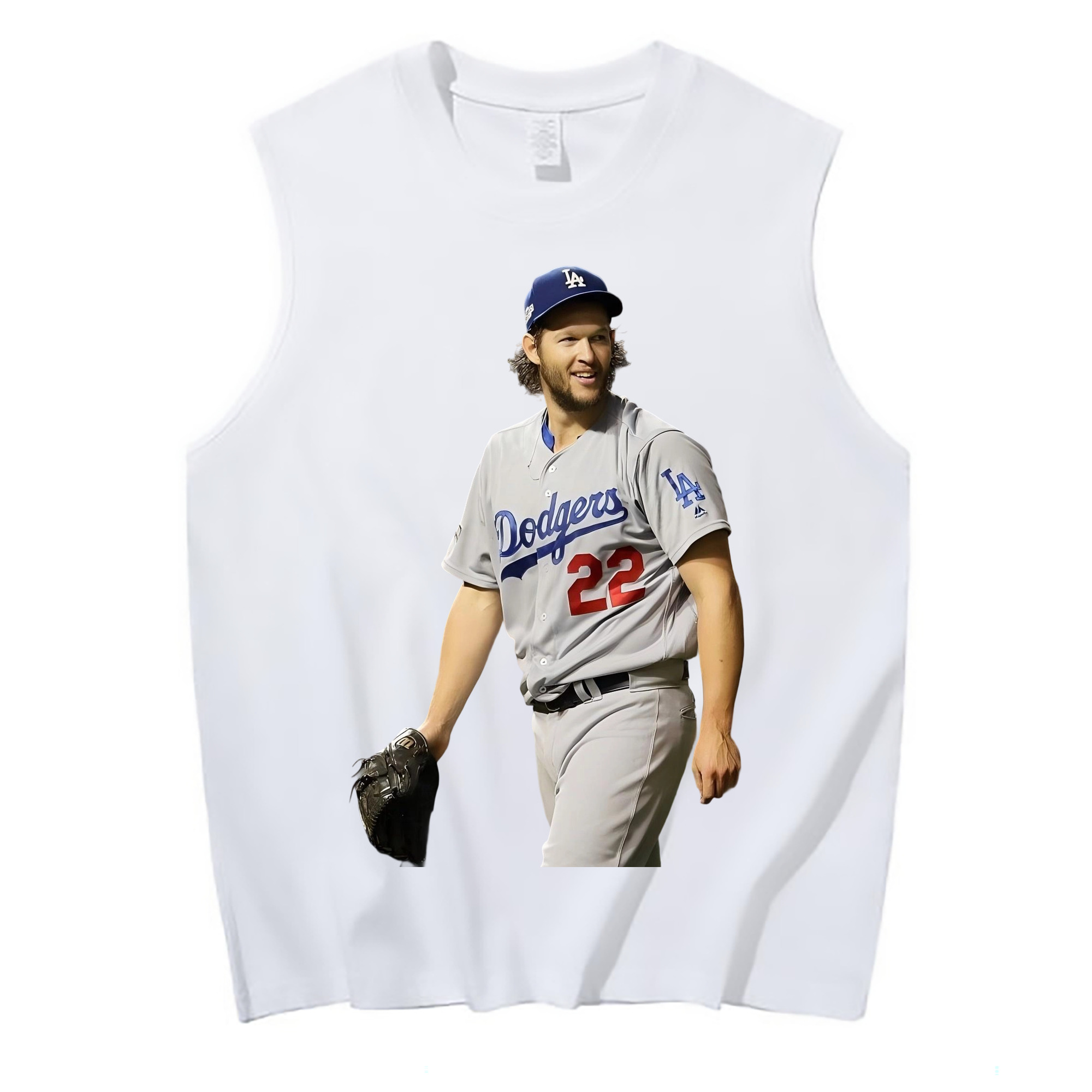Clayton Kershaw 5 210g Combed Cotton Tank Top With Front Heat Transfer Print – Soft, Lightweight, Fitted Design – Stylish & Comfortable Casual Wear For Sports & Everyday Use