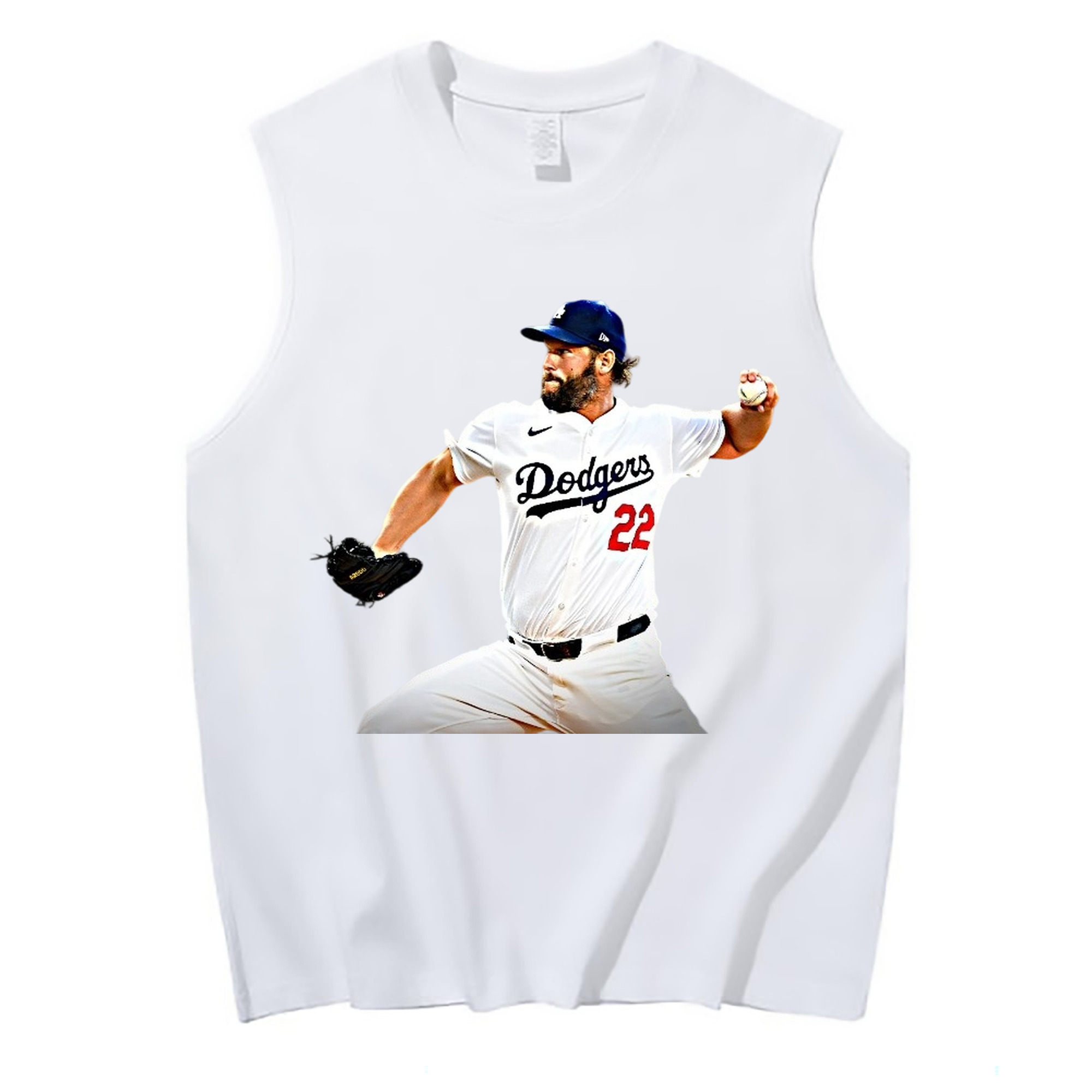 Clayton Kershaw  9 210g Combed Cotton Tank Top With Front Heat Transfer Print – Soft, Lightweight, Fitted Design – Stylish & Comfortable Casual Wear For Sports & Everyday Use