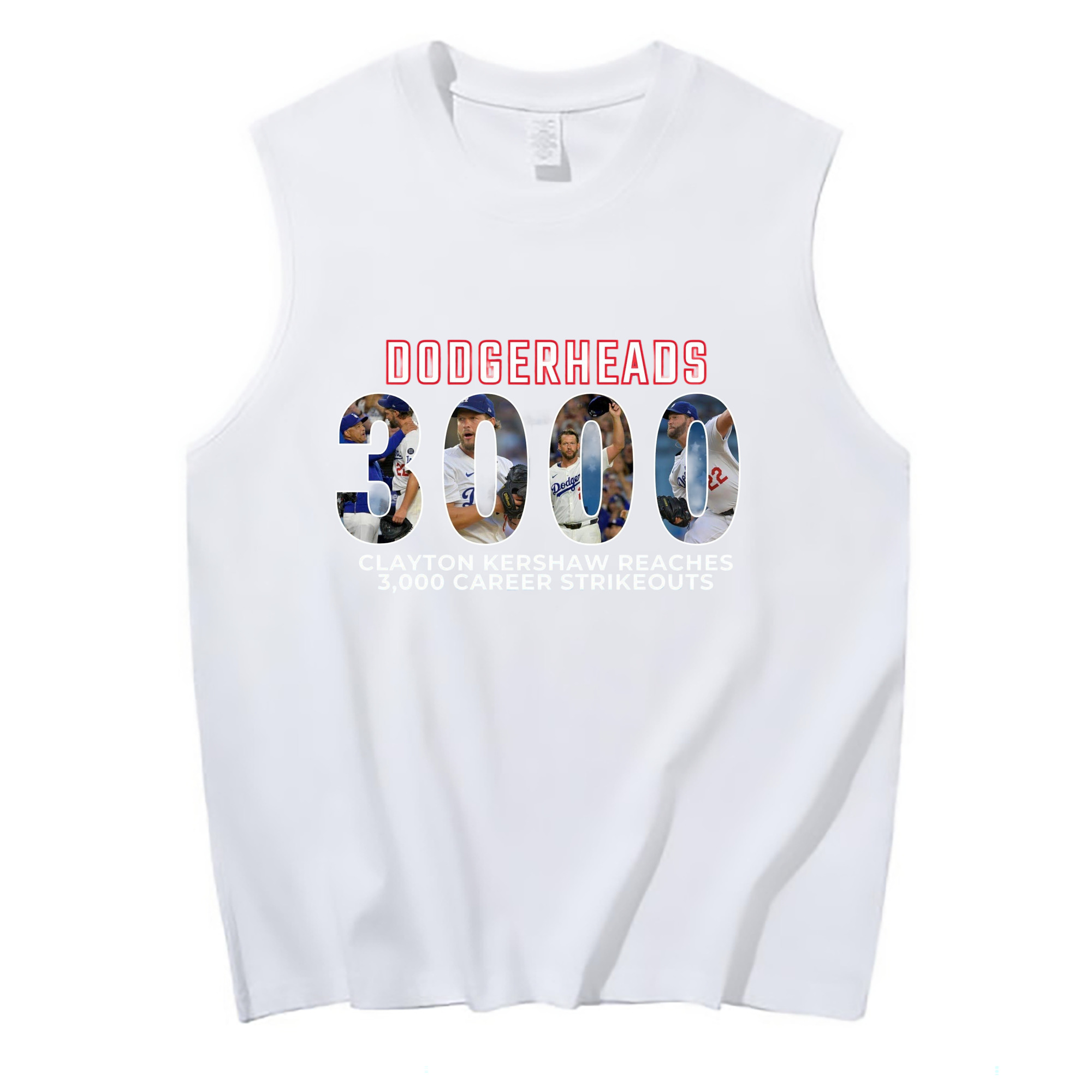 Clayton Kershaw 10 210g Combed Cotton Tank Top With Front Heat Transfer Print – Soft, Lightweight, Fitted Design – Stylish & Comfortable Casual Wear For Sports & Everyday Use