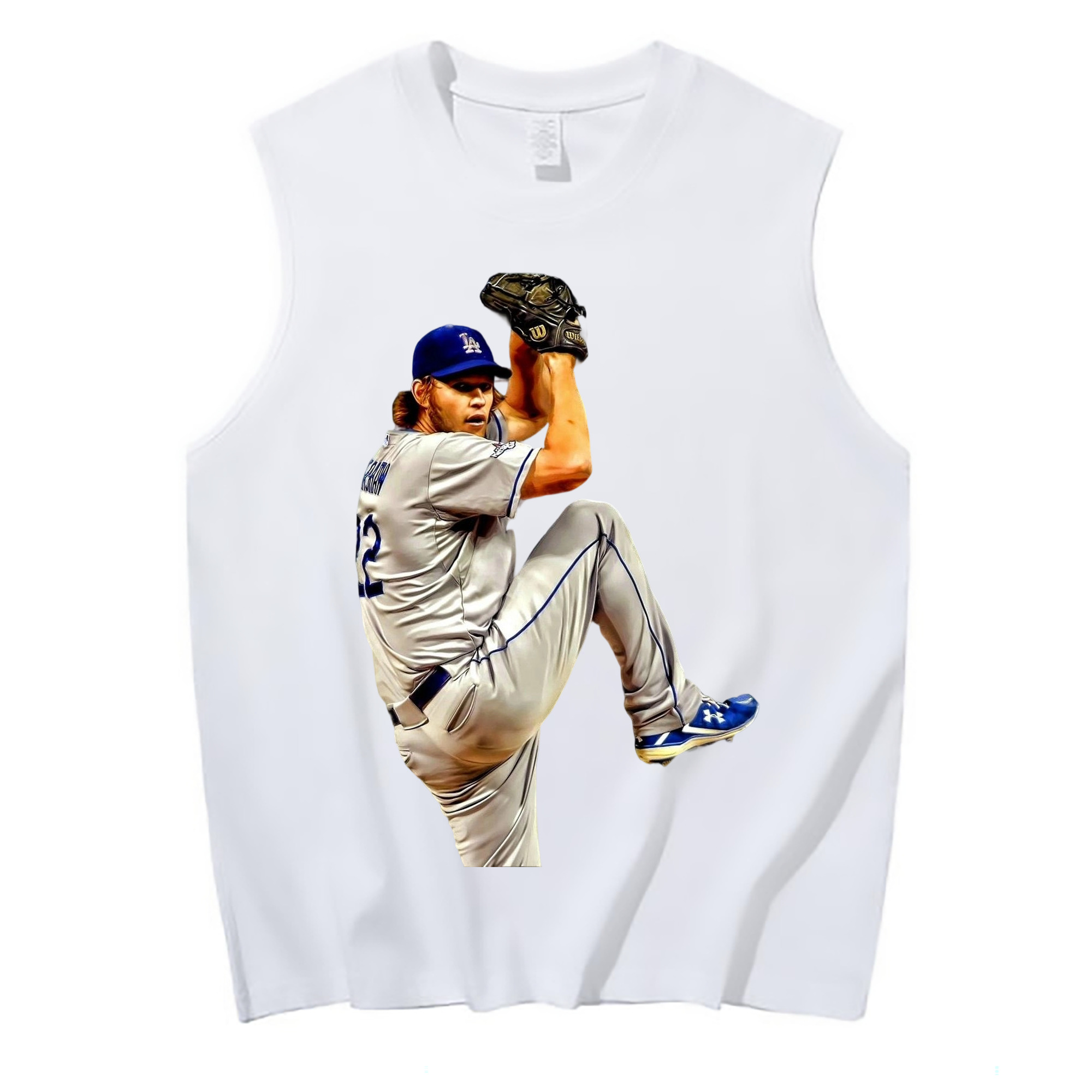 Clayton Kershaw 11 210g Combed Cotton Tank Top With Front Heat Transfer Print – Soft, Lightweight, Fitted Design – Stylish & Comfortable Casual Wear For Sports & Everyday Use