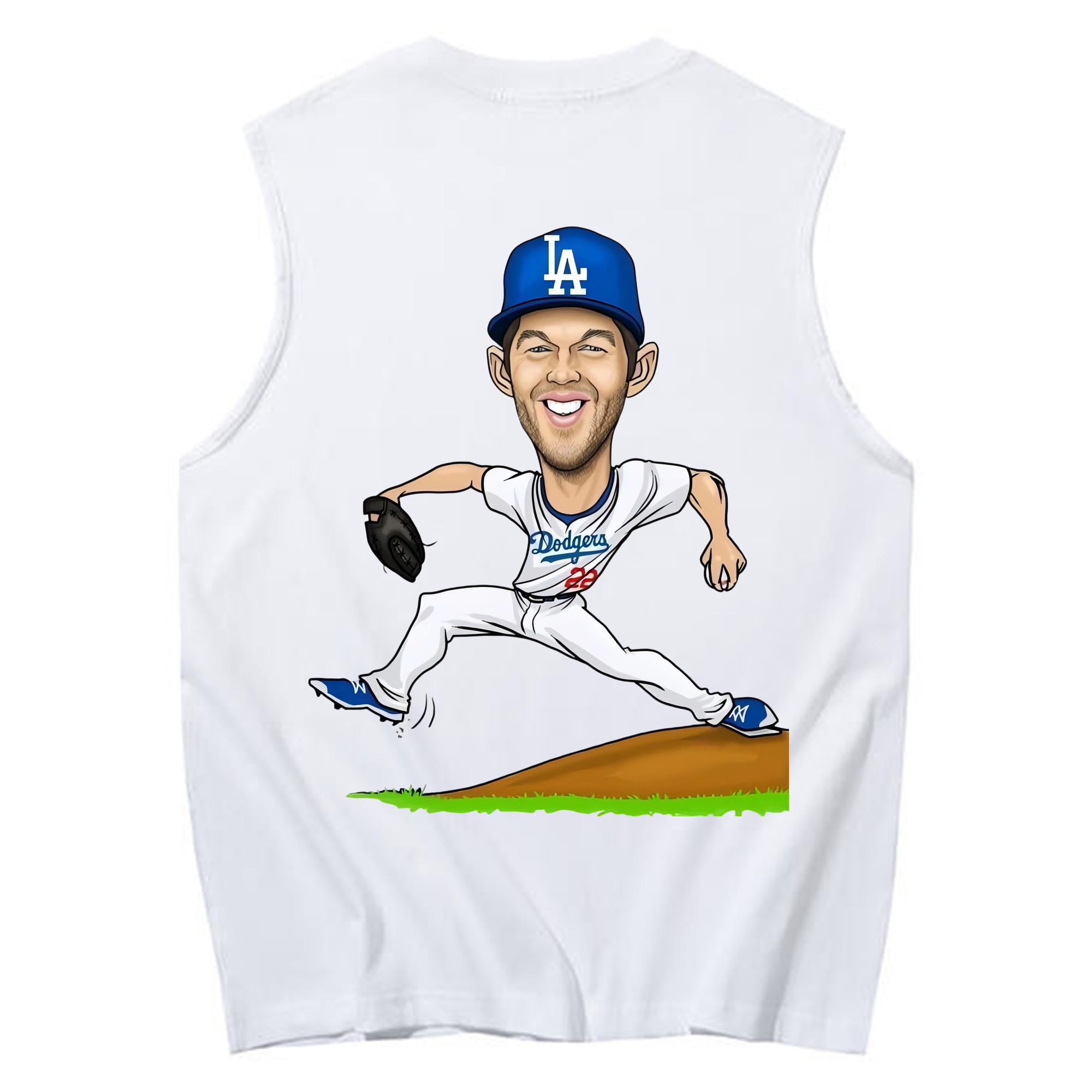 Clayton Kershaw  1 230g Pure Cotton Tank Top With Back Heat Transfer Print – Soft, Lightweight, Fitted Design – Stylish & Comfortable Casual Wear For Sports & Everyday Use