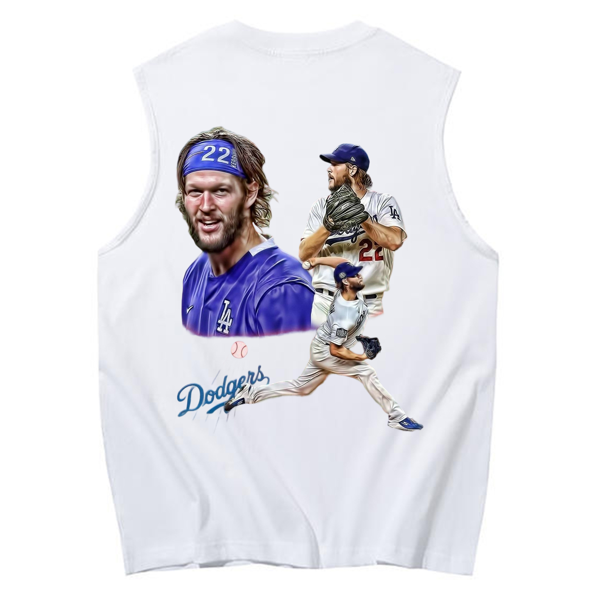 Clayton Kershaw 6 230g Pure Cotton Tank Top With Back Heat Transfer Print – Soft, Lightweight, Fitted Design – Stylish & Comfortable Casual Wear For Sports & Everyday Use