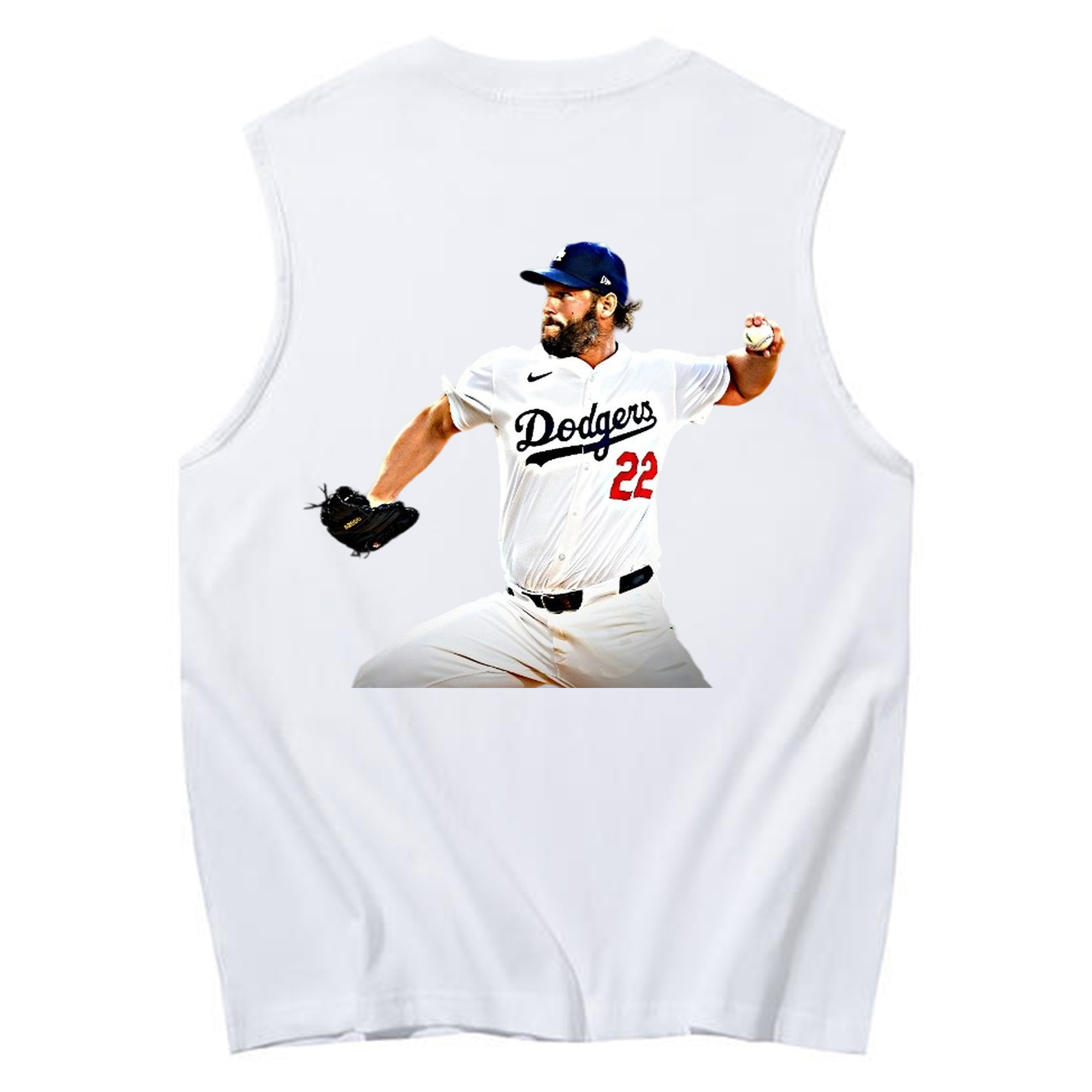Clayton Kershaw  9 230g Pure Cotton Tank Top With Back Heat Transfer Print – Soft, Lightweight, Fitted Design – Stylish & Comfortable Casual Wear For Sports & Everyday Use