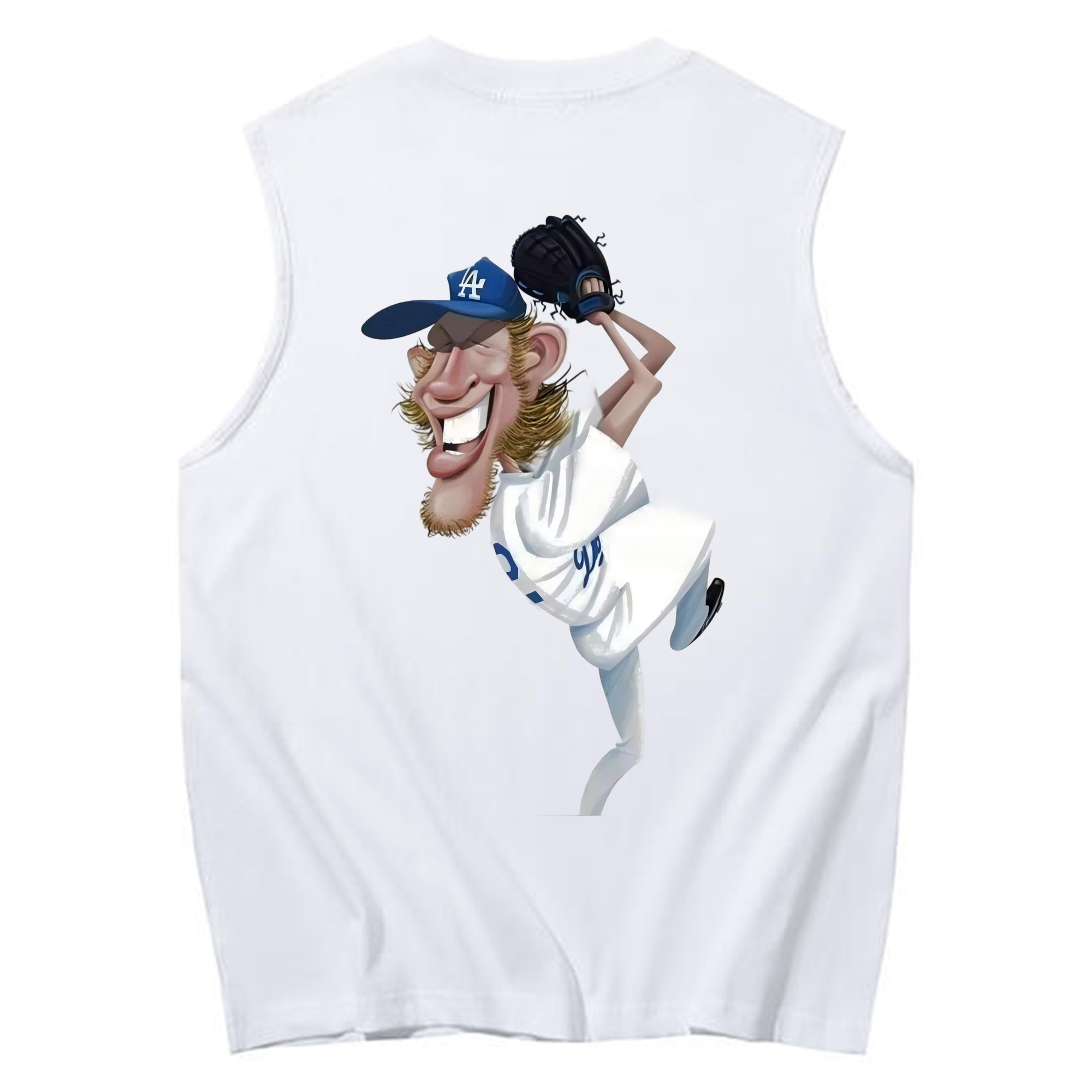 Clayton Kershaw  12 230g Pure Cotton Tank Top With Back Heat Transfer Print – Soft, Lightweight, Fitted Design – Stylish & Comfortable Casual Wear For Sports & Everyday Use