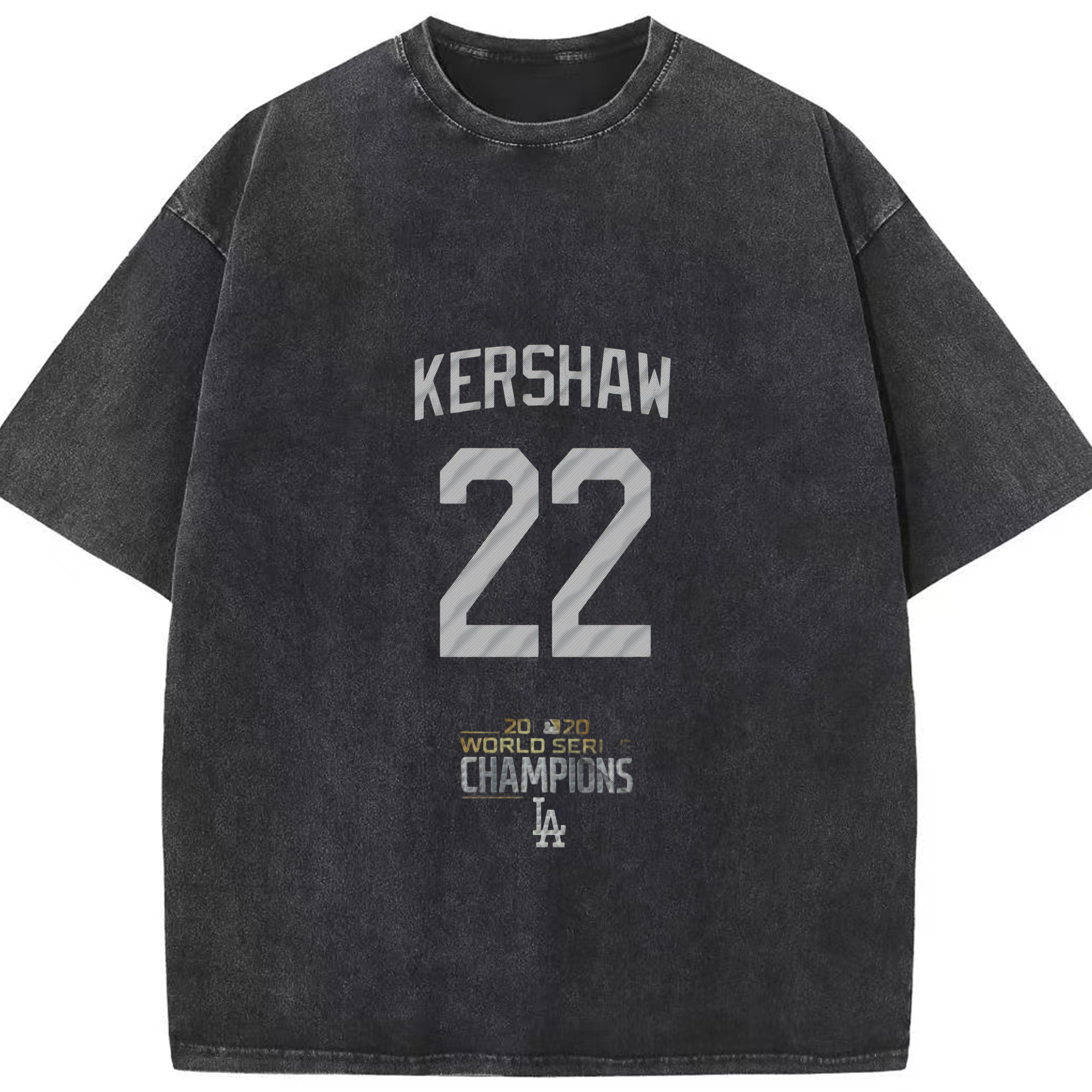 Clayton Kershaw 8 Washed Vintage Look 230g Cotton Oversized T-Shirt With Front Heat Transfer Print – Soft, Lightweight, Stylish Fit – Comfortable Casual Wear For Sports & Everyday Use