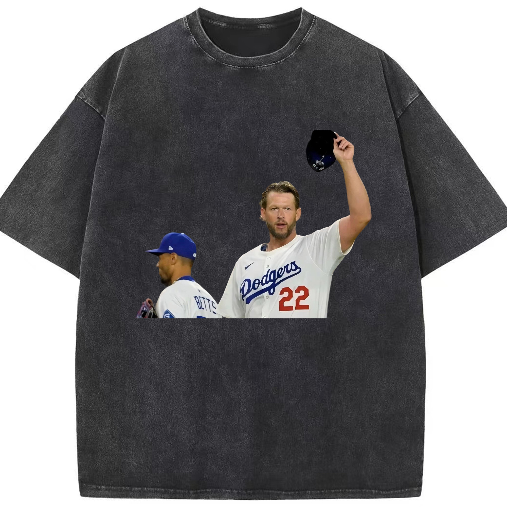 Clayton Kershaw 13 Washed Vintage Look 230g Cotton Oversized T-Shirt With Front Heat Transfer Print – Soft, Lightweight, Stylish Fit – Comfortable Casual Wear For Sports & Everyday Use