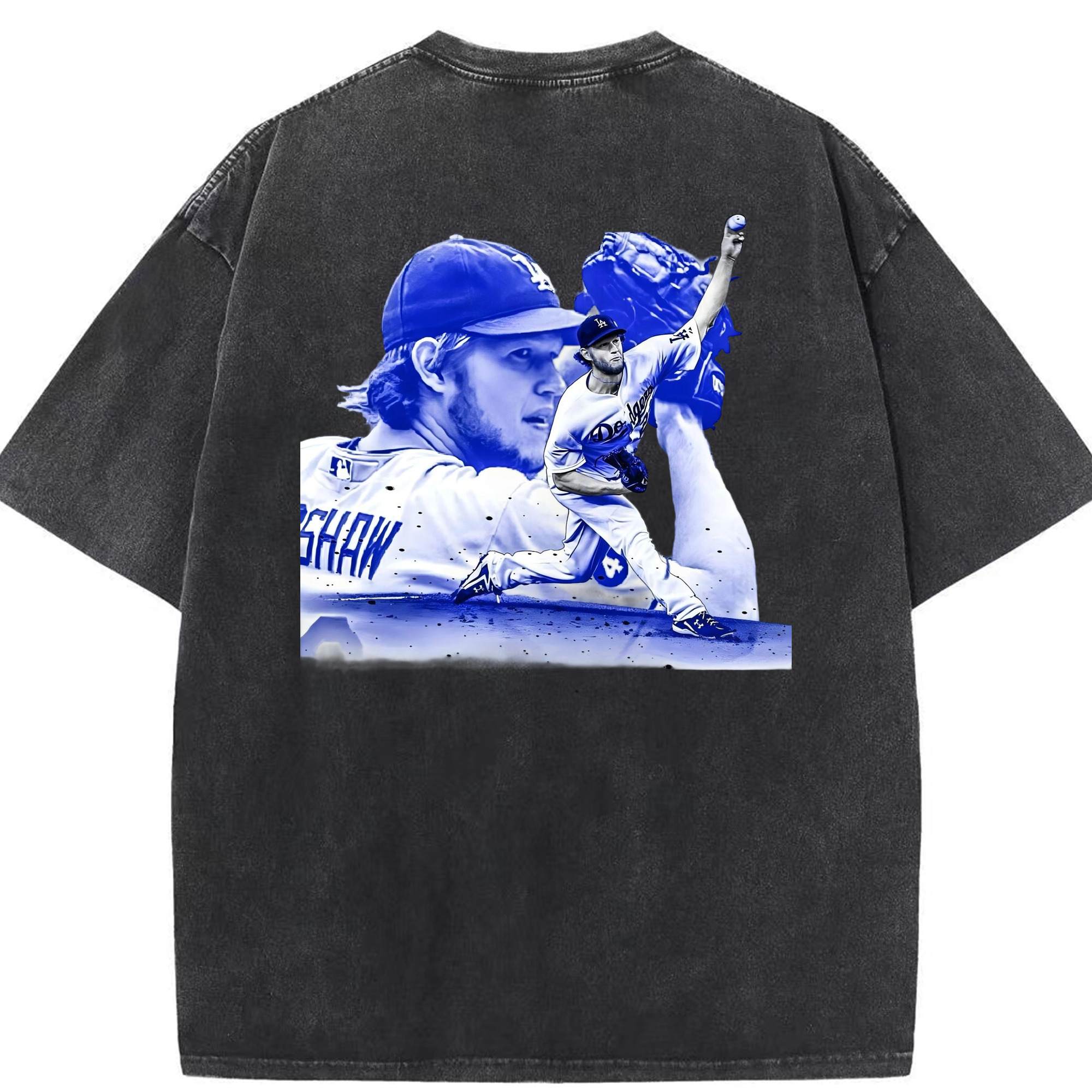 Clayton Kershaw 3 Washed Vintage 230g Cotton Oversized T-Shirt With Back Heat Transfer Print – Soft, Lightweight & Stylish – Comfortable Casual Wear For Sports & Everyday Use