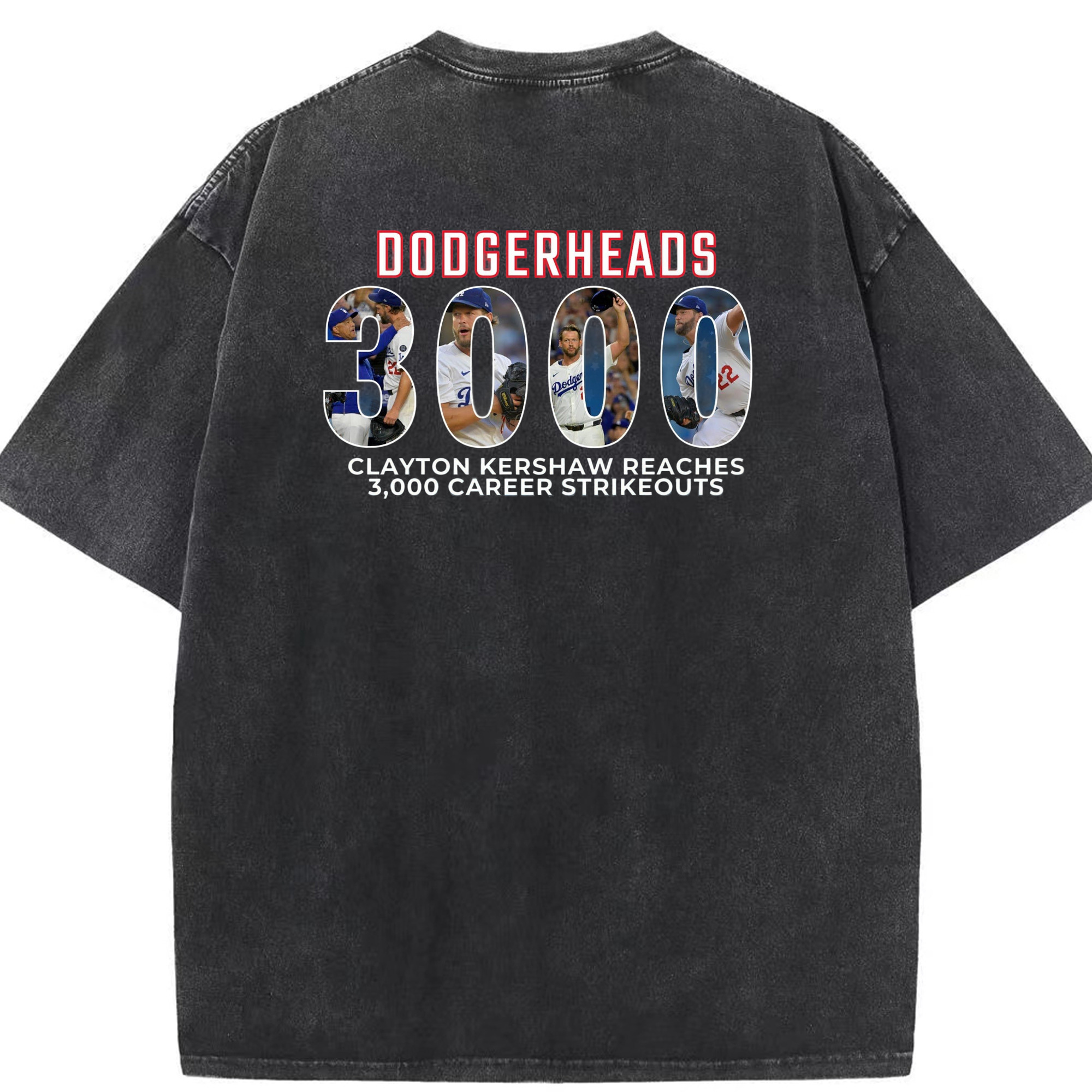 Clayton Kershaw 10 Washed Vintage 230g Cotton Oversized T-Shirt With Back Heat Transfer Print – Soft, Lightweight & Stylish – Comfortable Casual Wear For Sports & Everyday Use
