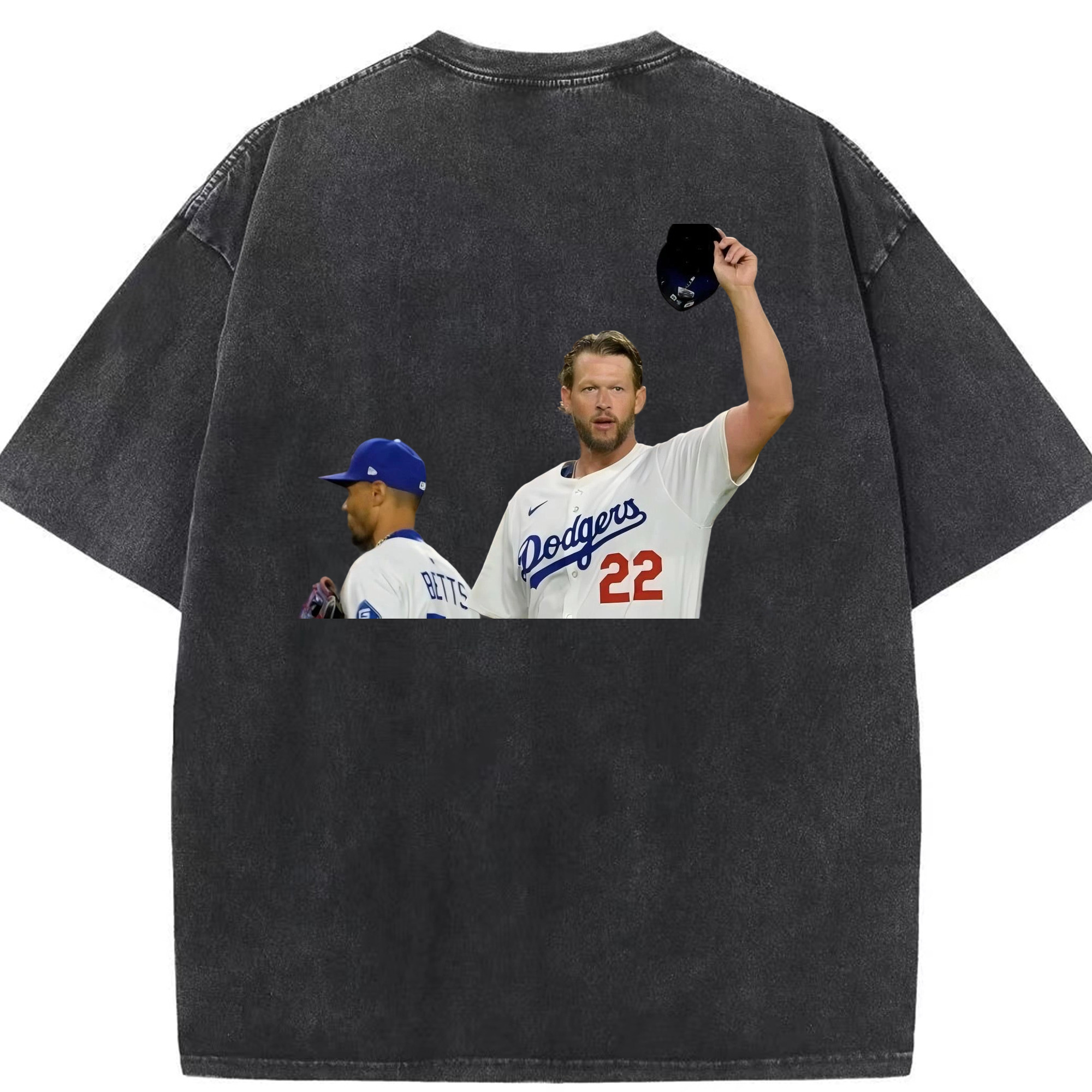 Clayton Kershaw 13 Washed Vintage 230g Cotton Oversized T-Shirt With Back Heat Transfer Print – Soft, Lightweight & Stylish – Comfortable Casual Wear For Sports & Everyday Use