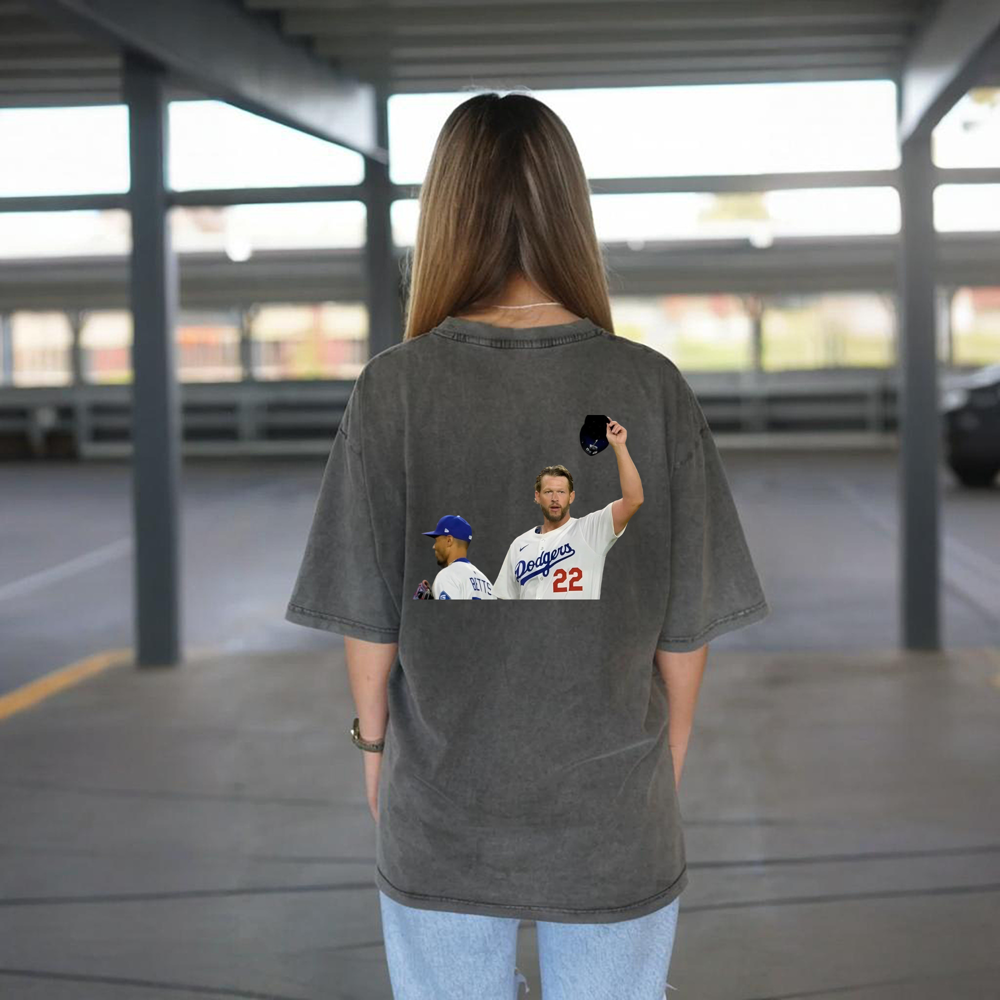 Clayton Kershaw 13 Washed Vintage 230g Cotton Oversized T-Shirt With Back Heat Transfer Print – Soft, Lightweight & Stylish – Comfortable Casual Wear For Sports & Everyday Use