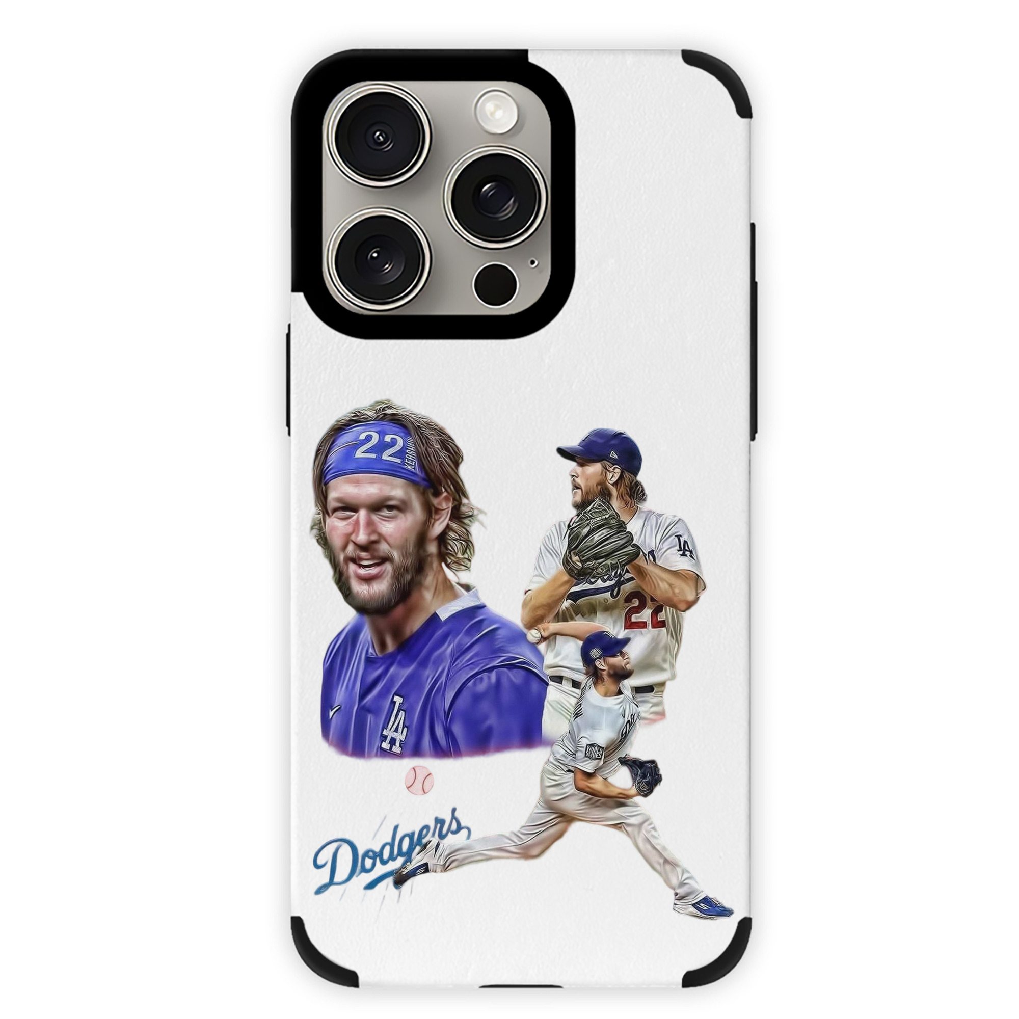 Clayton Kershaw 6 IPhone 15 Pro Max PU Leather Case – Soft Lining, 360° Protection – Precise Fit, 3D Buttons, Easy Charging – Anti-Yellowing, Easy To Clean