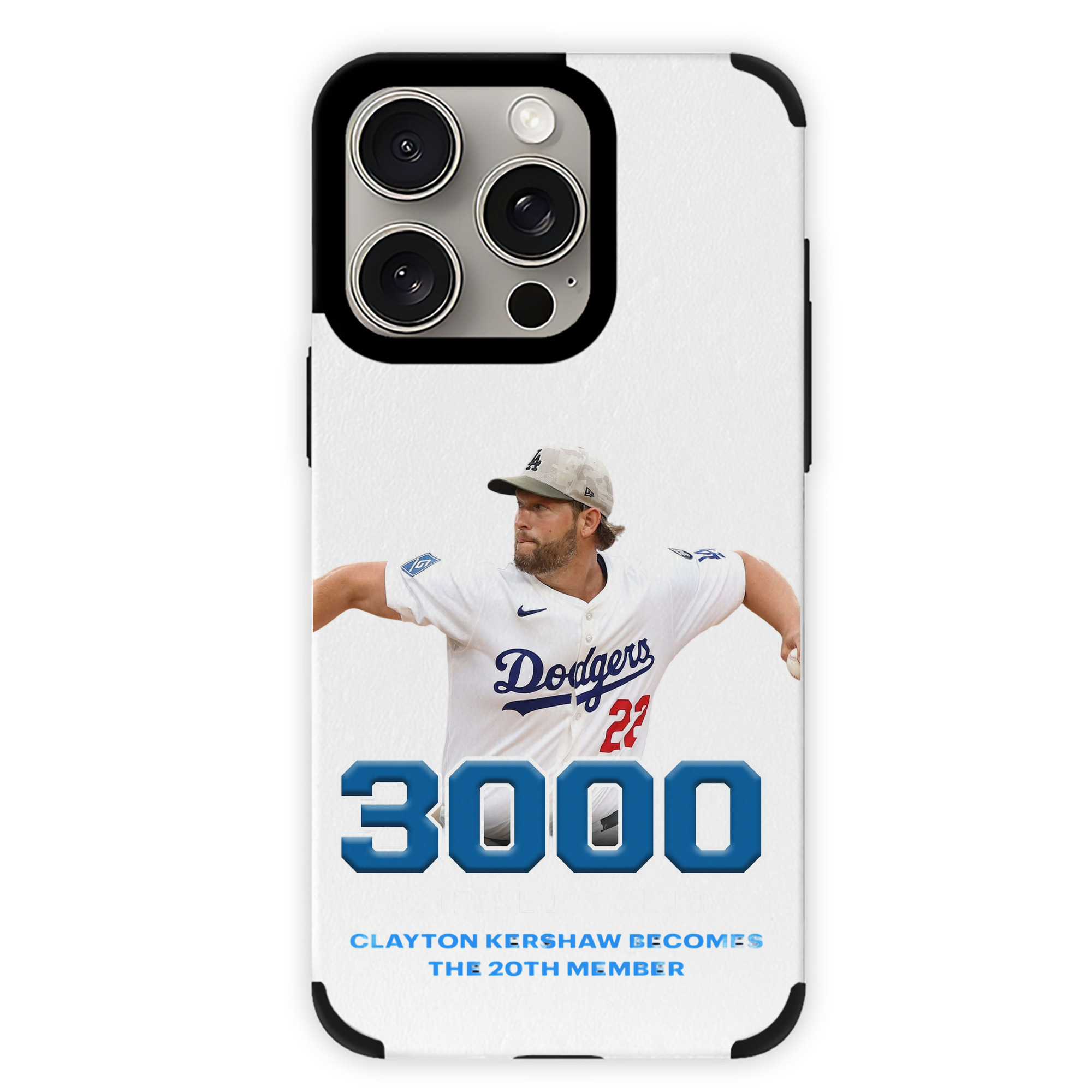 Clayton Kershaw 7 IPhone 15 Pro Max PU Leather Case – Soft Lining, 360° Protection – Precise Fit, 3D Buttons, Easy Charging – Anti-Yellowing, Easy To Clean