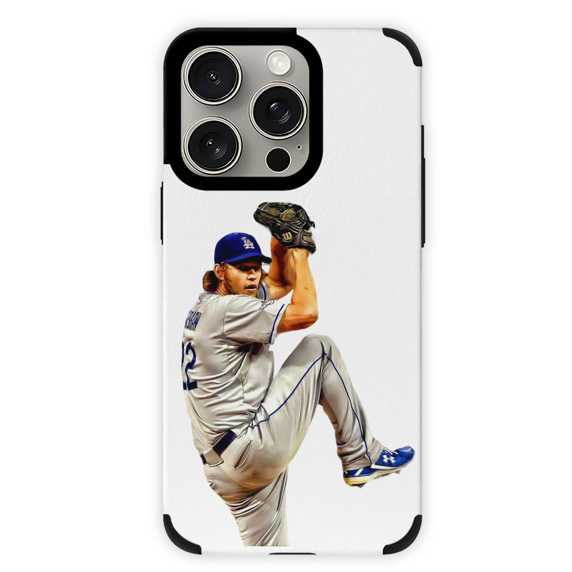 Clayton Kershaw 11 IPhone 15 Pro Max PU Leather Case – Soft Lining, 360° Protection – Precise Fit, 3D Buttons, Easy Charging – Anti-Yellowing, Easy To Clean