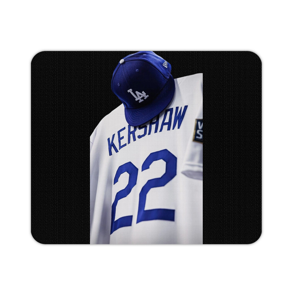 Clayton Kershaw 4 Durable Rubber Mouse Pad With Stitched Edges, Waterproof, Non-Slip Surface, Ultra-Thin Design For Gaming, Office