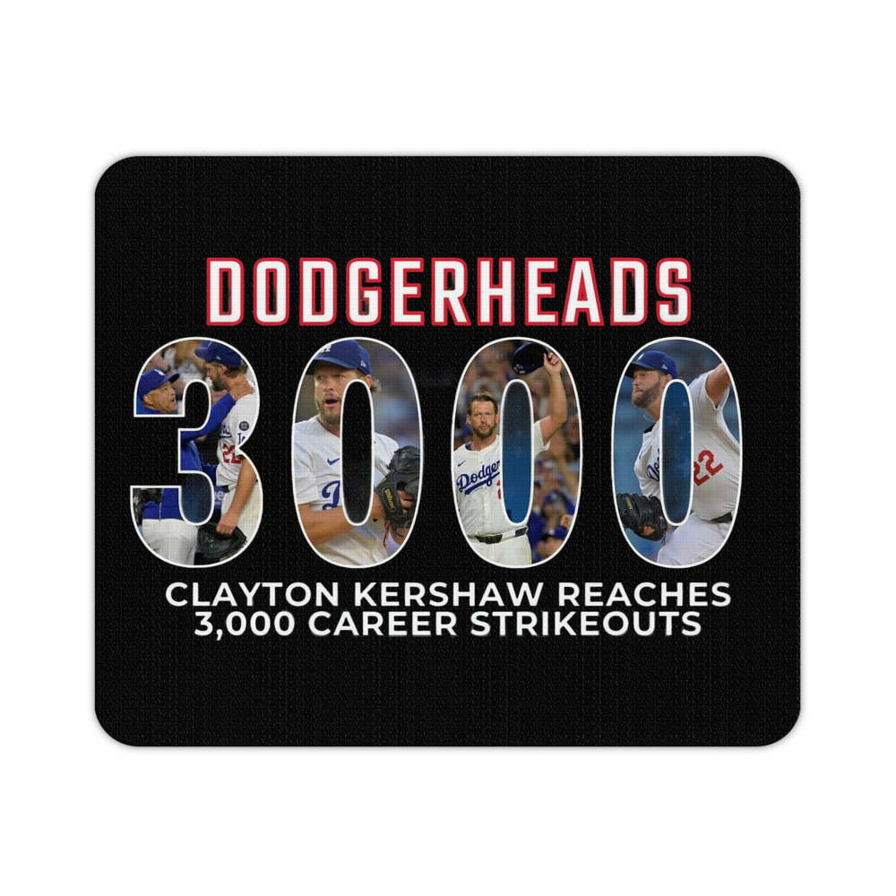 Clayton Kershaw 10 Durable Rubber Mouse Pad With Stitched Edges, Waterproof, Non-Slip Surface, Ultra-Thin Design For Gaming, Office