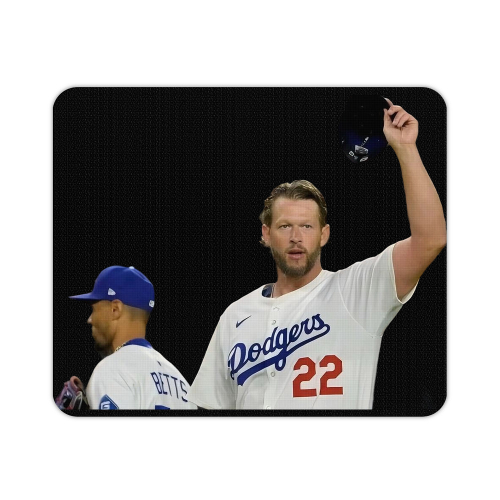 Clayton Kershaw 13 Durable Rubber Mouse Pad With Stitched Edges, Waterproof, Non-Slip Surface, Ultra-Thin Design For Gaming, Office