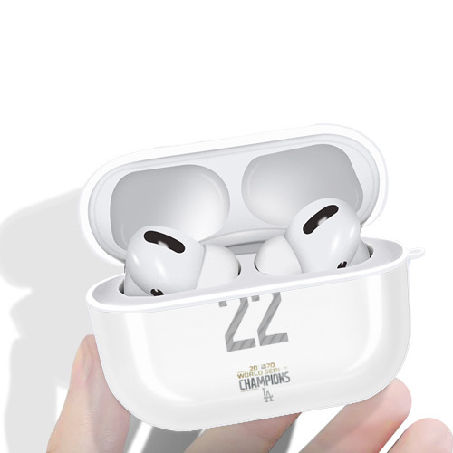 Clayton Kershaw 8 AirPods Pro Hard Case White With Keychain, Durable Flexible PC, Precise Cutouts, Anti-Fingerprint, Yellowing & Scratch Resistant, Full Protection, Washable