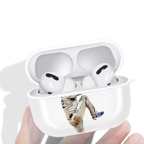 Clayton Kershaw 11 AirPods Pro Hard Case White With Keychain, Durable Flexible PC, Precise Cutouts, Anti-Fingerprint, Yellowing & Scratch Resistant, Full Protection, Washable