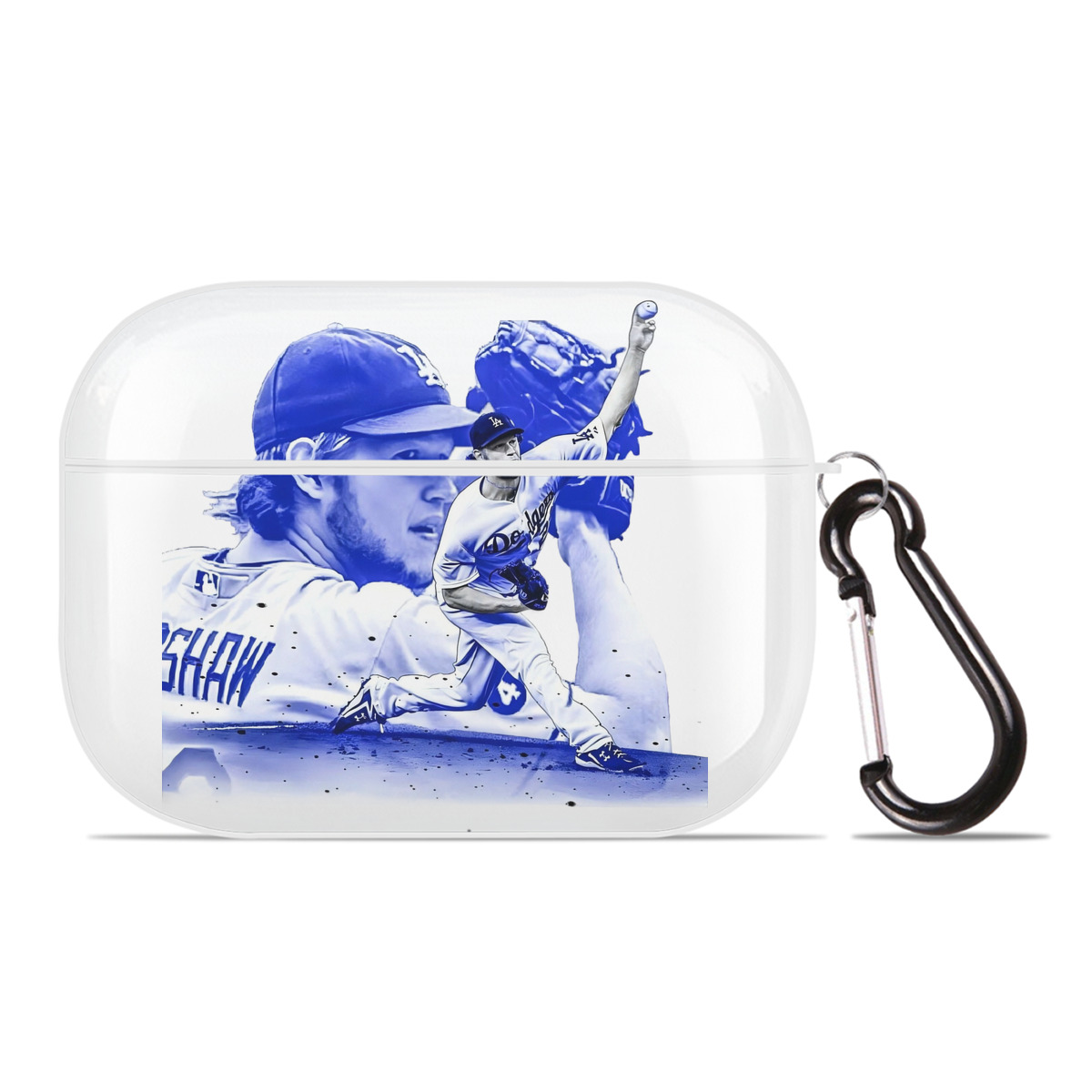 Clayton Kershaw 3 AirPods Pro Hard Case White With Keychain, Durable Flexible PC, Precise Cutouts, Anti-Fingerprint, Yellowing & Scratch Resistant, Full Protection, Washable
