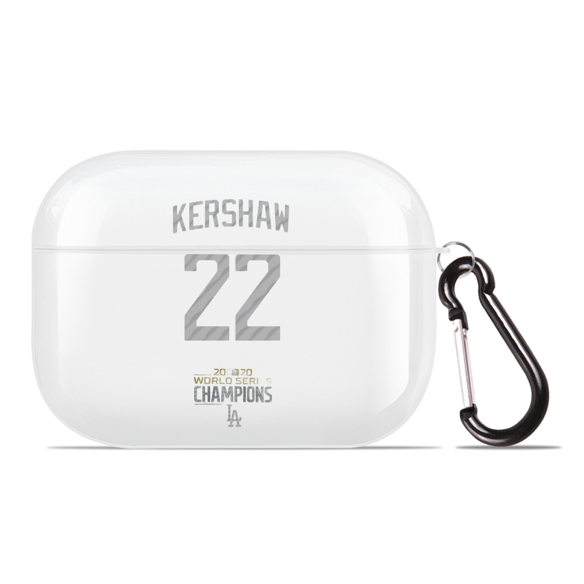 Clayton Kershaw 8 AirPods Pro Hard Case White With Keychain, Durable Flexible PC, Precise Cutouts, Anti-Fingerprint, Yellowing & Scratch Resistant, Full Protection, Washable