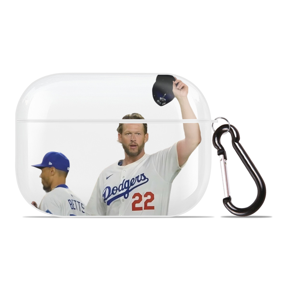 Clayton Kershaw 13 AirPods Pro Hard Case White With Keychain, Durable Flexible PC, Precise Cutouts, Anti-Fingerprint, Yellowing & Scratch Resistant, Full Protection, Washable