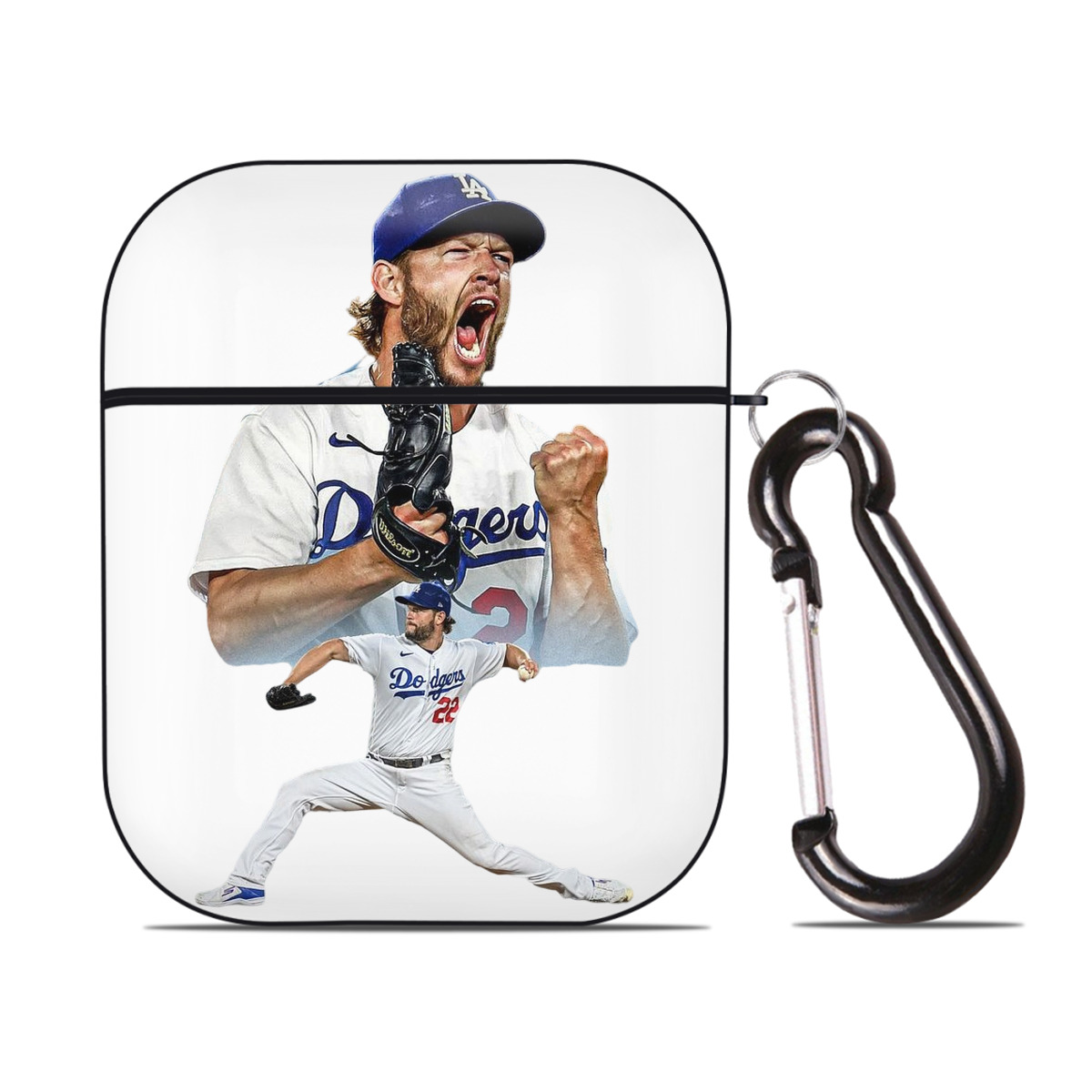 Clayton Kershaw 2 AirPods 2 Case Hard Shell Black, Flexible PC Material, Precise Cutouts, Full Protection, Anti-Fingerprint, Washable, Includes Keychain – Durable & Slim Design