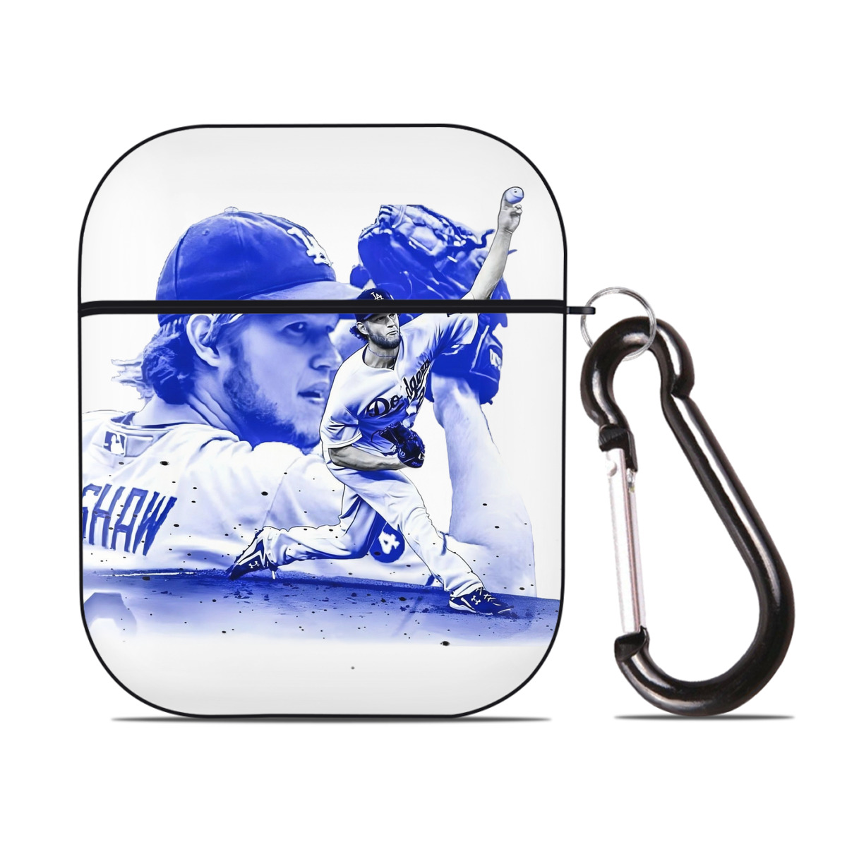 Clayton Kershaw 3 AirPods 2 Case Hard Shell Black, Flexible PC Material, Precise Cutouts, Full Protection, Anti-Fingerprint, Washable, Includes Keychain – Durable & Slim Design