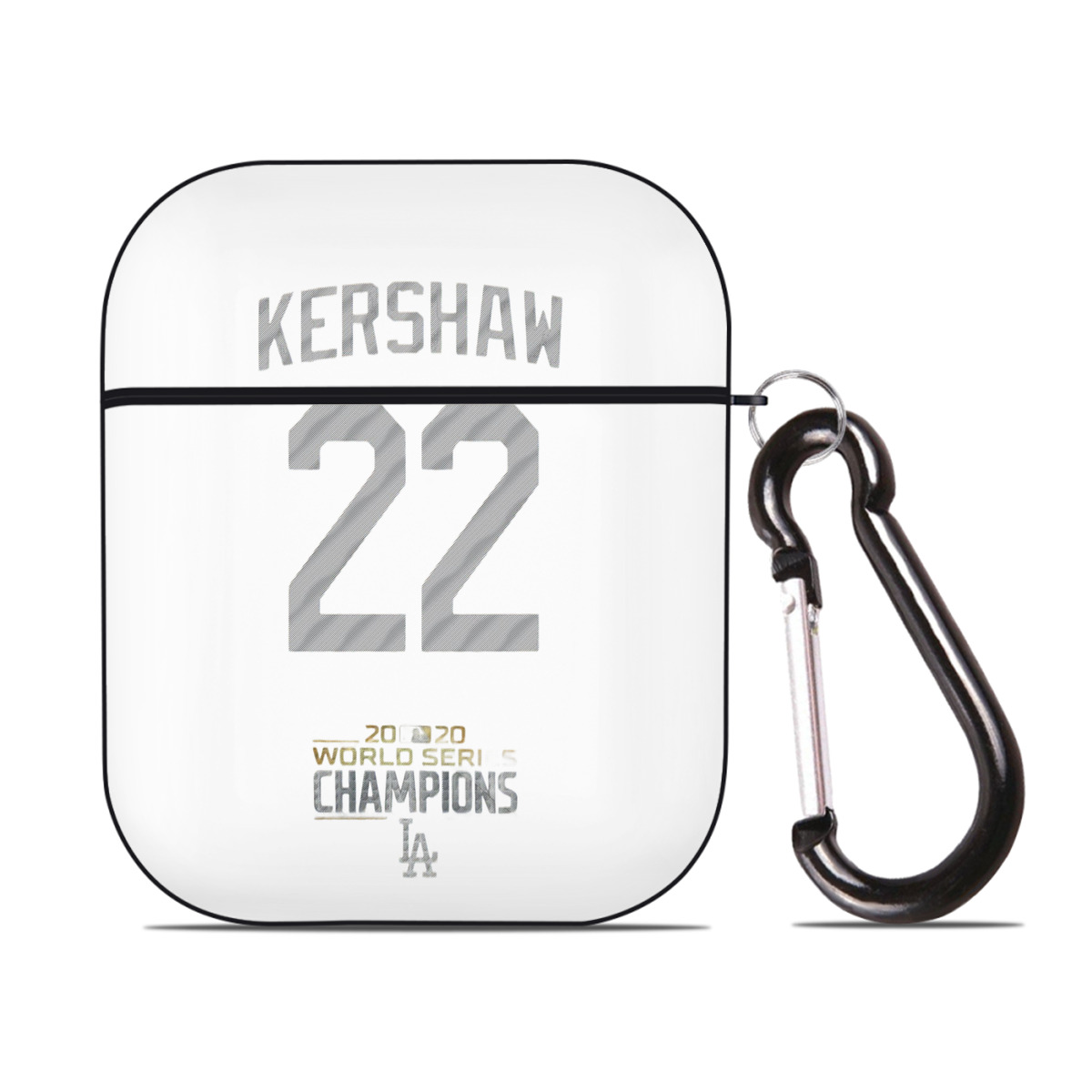Clayton Kershaw 8 AirPods 2 Case Hard Shell Black, Flexible PC Material, Precise Cutouts, Full Protection, Anti-Fingerprint, Washable, Includes Keychain – Durable & Slim Design