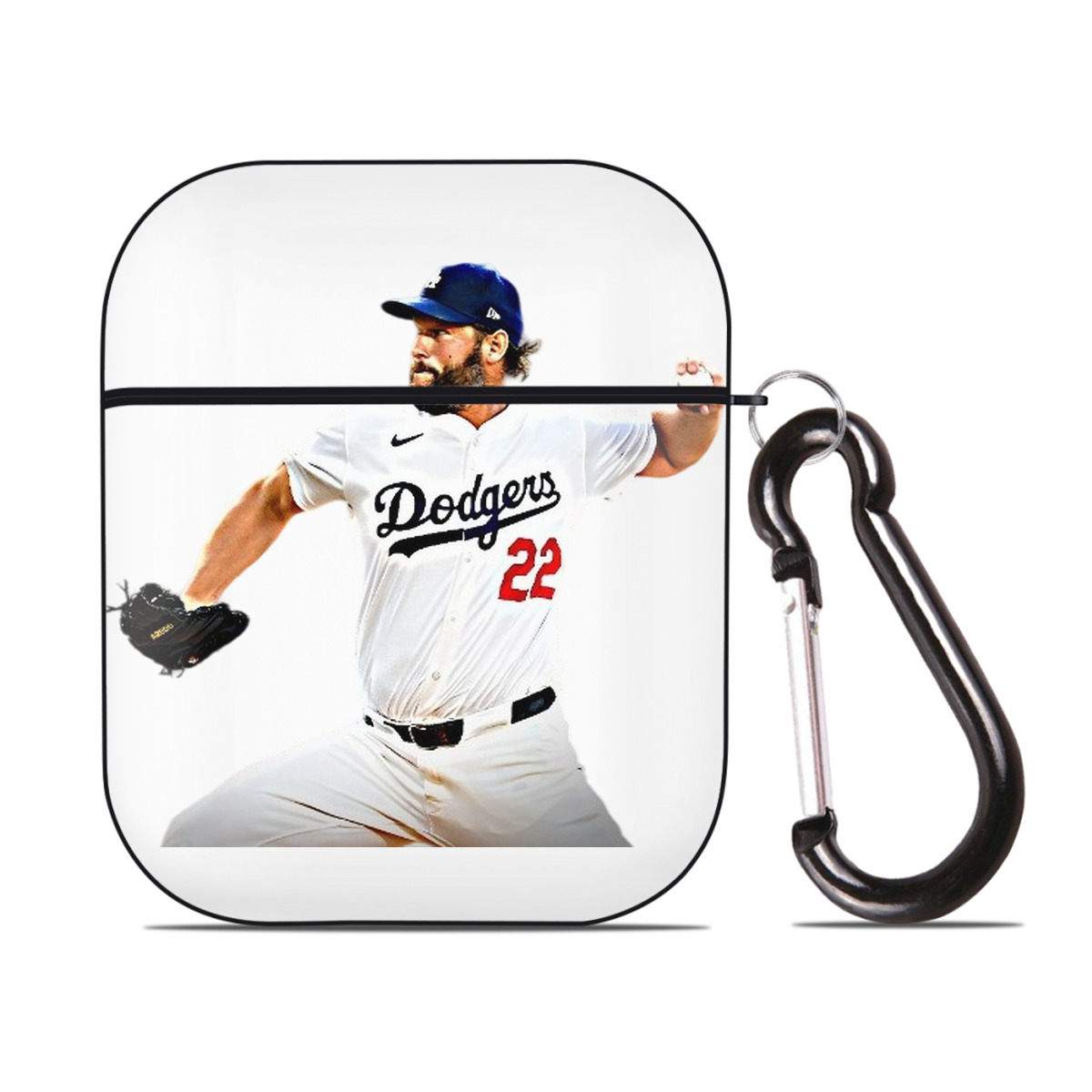 Clayton Kershaw  9 AirPods 2 Case Hard Shell Black, Flexible PC Material, Precise Cutouts, Full Protection, Anti-Fingerprint, Washable, Includes Keychain – Durable & Slim Design