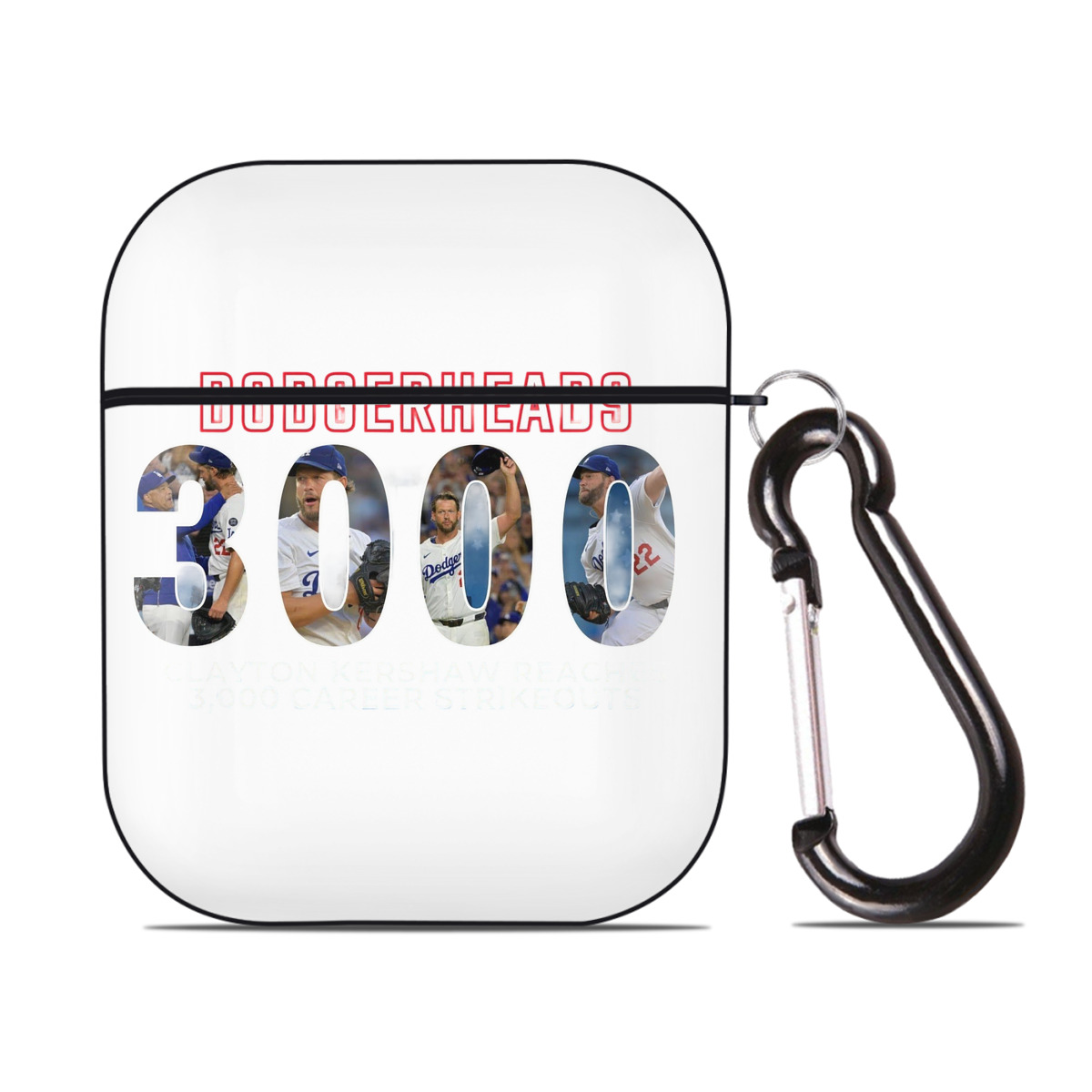 Clayton Kershaw 10 AirPods 2 Case Hard Shell Black, Flexible PC Material, Precise Cutouts, Full Protection, Anti-Fingerprint, Washable, Includes Keychain – Durable & Slim Design