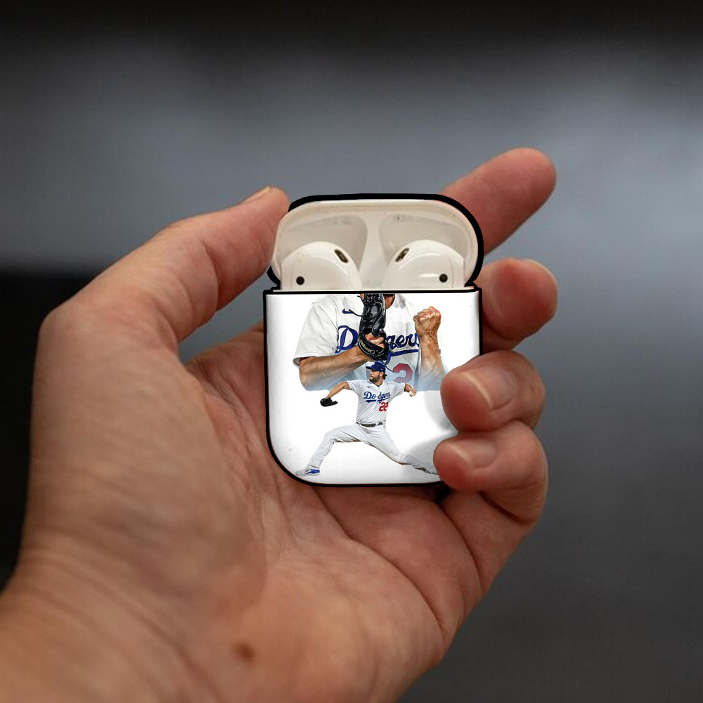 Clayton Kershaw 2 AirPods 2 Case Hard Shell Black, Flexible PC Material, Precise Cutouts, Full Protection, Anti-Fingerprint, Washable, Includes Keychain – Durable & Slim Design
