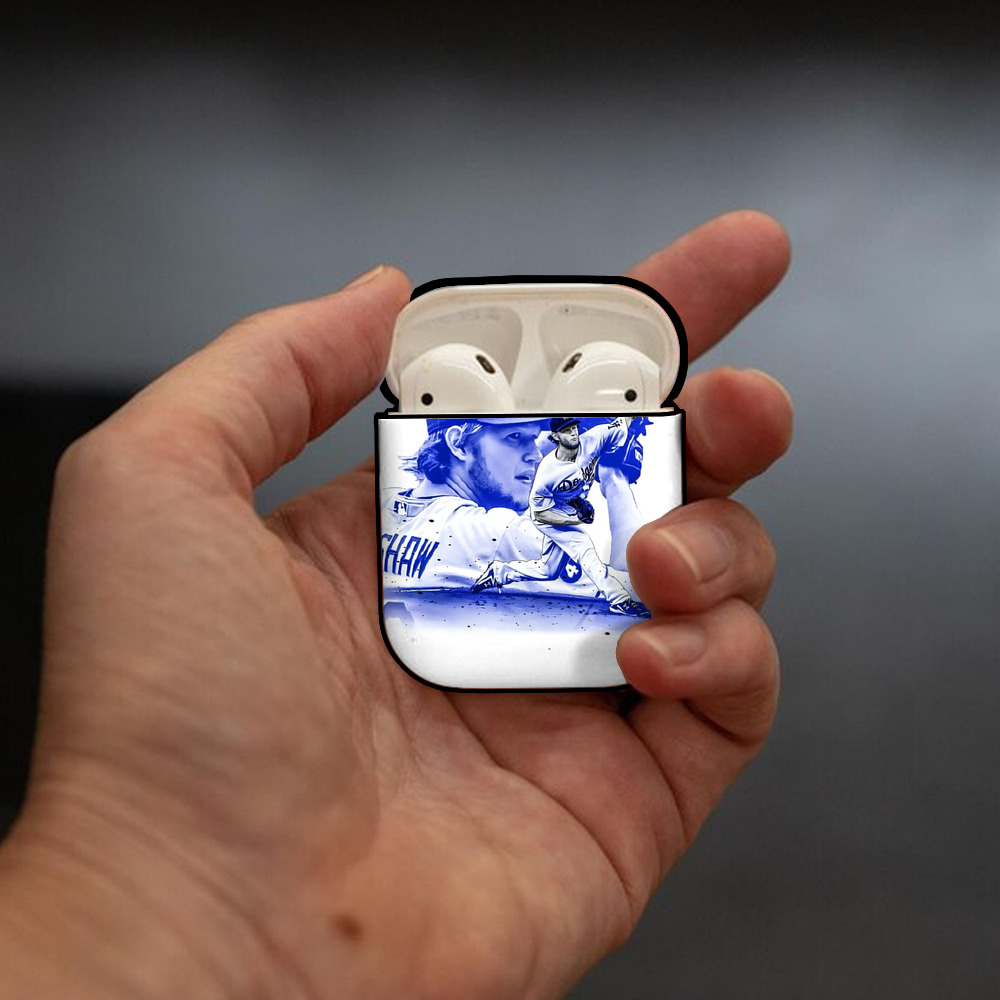 Clayton Kershaw 3 AirPods 2 Case Hard Shell Black, Flexible PC Material, Precise Cutouts, Full Protection, Anti-Fingerprint, Washable, Includes Keychain – Durable & Slim Design