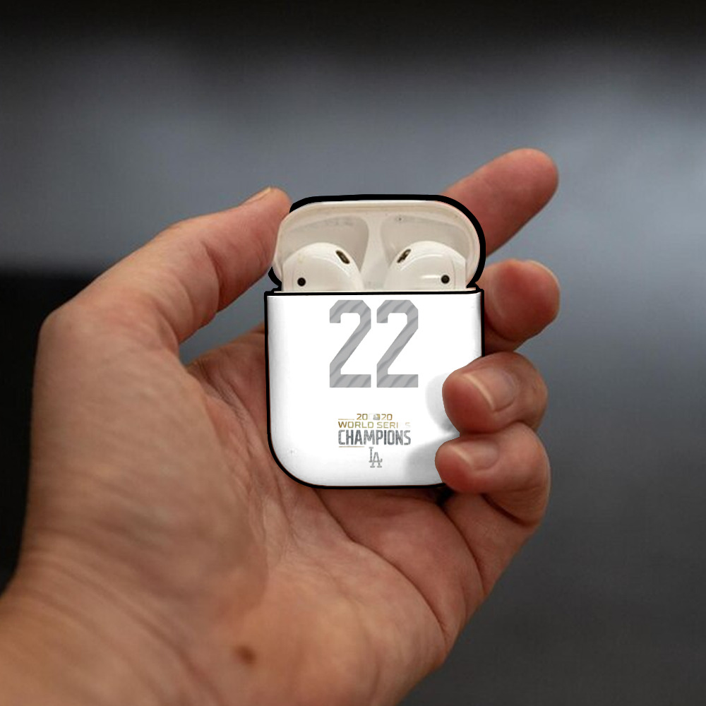 Clayton Kershaw 8 AirPods 2 Case Hard Shell Black, Flexible PC Material, Precise Cutouts, Full Protection, Anti-Fingerprint, Washable, Includes Keychain – Durable & Slim Design