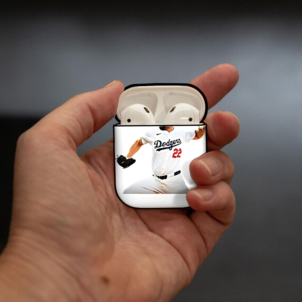 Clayton Kershaw  9 AirPods 2 Case Hard Shell Black, Flexible PC Material, Precise Cutouts, Full Protection, Anti-Fingerprint, Washable, Includes Keychain – Durable & Slim Design
