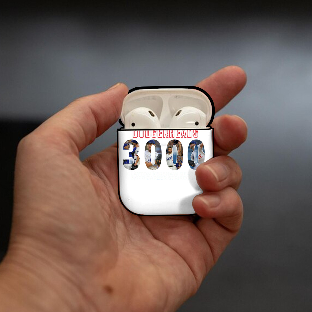 Clayton Kershaw 10 AirPods 2 Case Hard Shell Black, Flexible PC Material, Precise Cutouts, Full Protection, Anti-Fingerprint, Washable, Includes Keychain – Durable & Slim Design