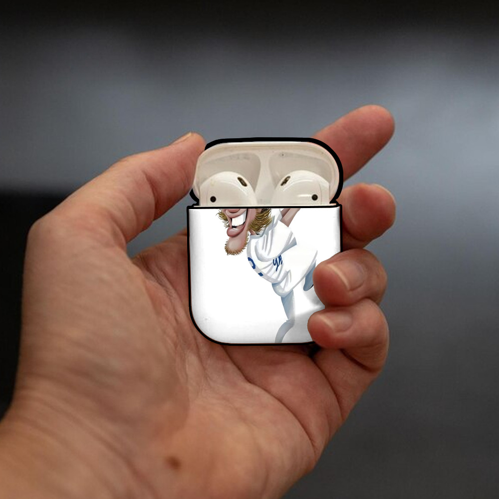 Clayton Kershaw  12 AirPods 2 Case Hard Shell Black, Flexible PC Material, Precise Cutouts, Full Protection, Anti-Fingerprint, Washable, Includes Keychain – Durable & Slim Design