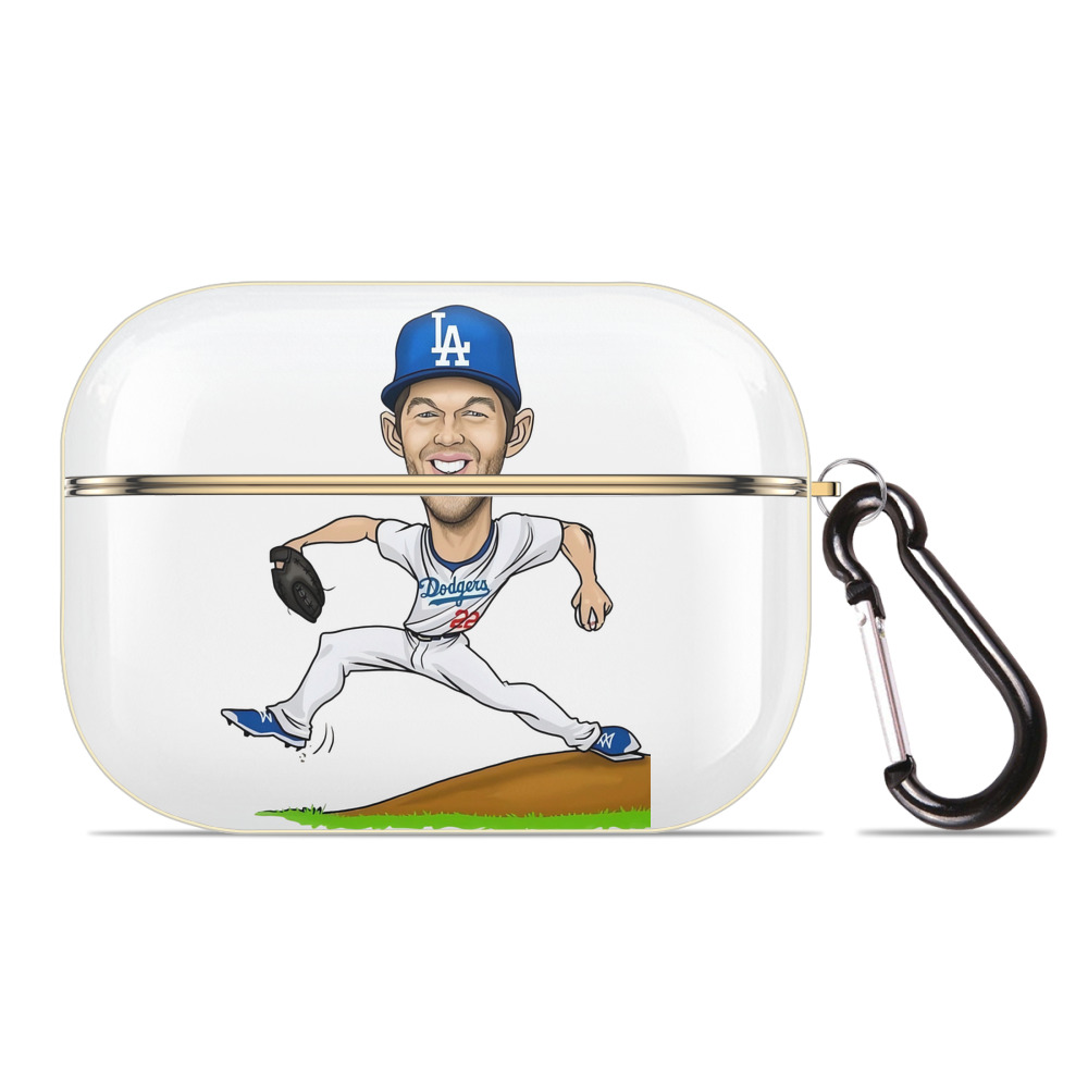 Clayton Kershaw  1 Luxury Gold AirPods Pro Case With Keychain, Flexible PC Material, Full Protection, Precise Cutouts, Anti-Fingerprint, Washable, Durable Design