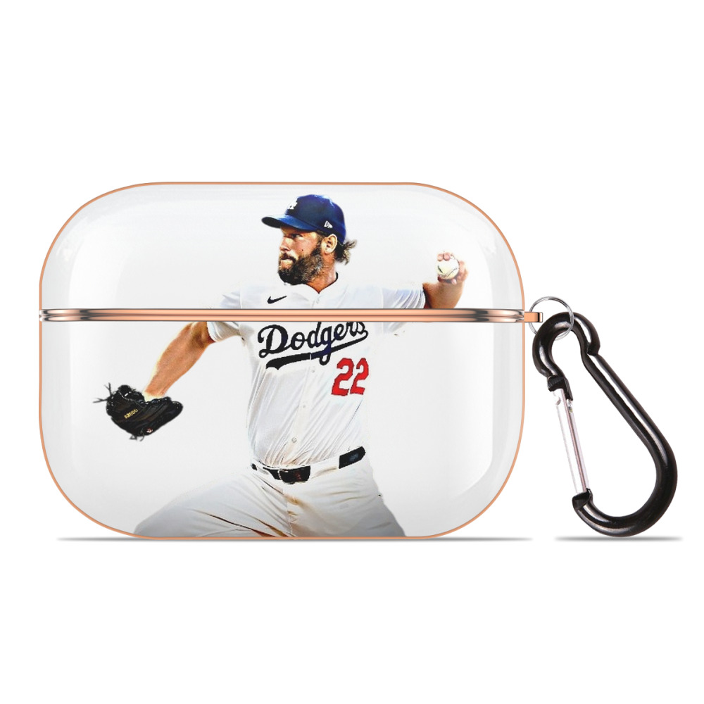 Clayton Kershaw  9 AirPods Pro Protective Case Rose Gold, Flexible PC Material, Precise Fit, Anti-Slip Cover, Full Protection, Fingerprint Resistant, Washable With Keychain