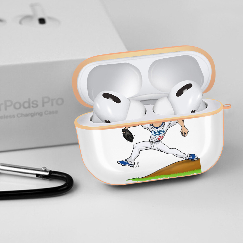 Clayton Kershaw  1 AirPods Pro Protective Case Rose Gold, Flexible PC Material, Precise Fit, Anti-Slip Cover, Full Protection, Fingerprint Resistant, Washable With Keychain