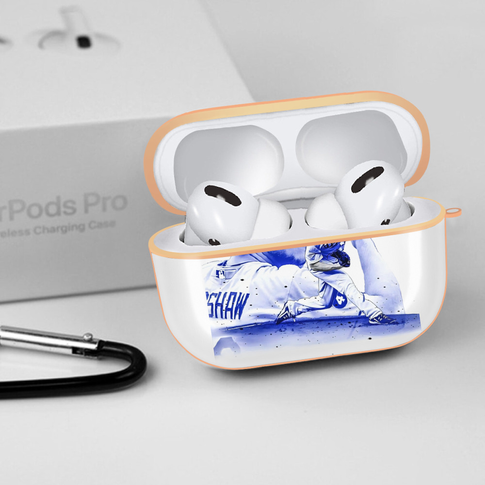 Clayton Kershaw 3 AirPods Pro Protective Case Rose Gold, Flexible PC Material, Precise Fit, Anti-Slip Cover, Full Protection, Fingerprint Resistant, Washable With Keychain