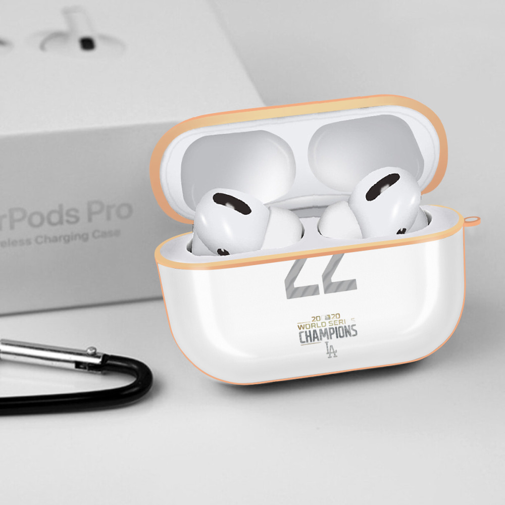 Clayton Kershaw 8 AirPods Pro Protective Case Rose Gold, Flexible PC Material, Precise Fit, Anti-Slip Cover, Full Protection, Fingerprint Resistant, Washable With Keychain