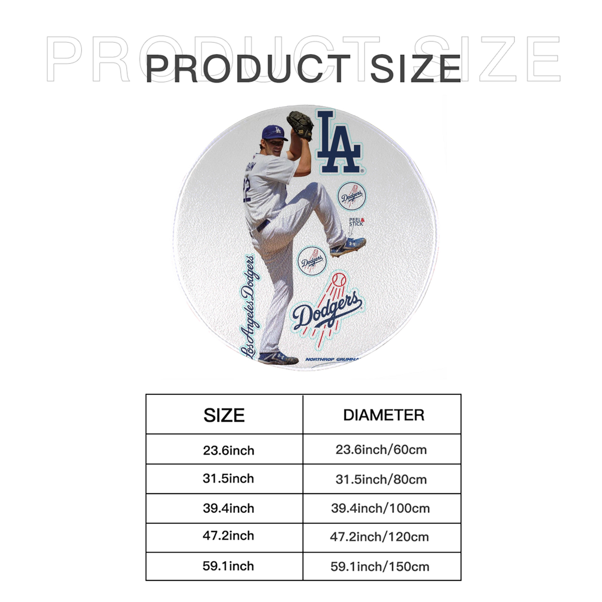 Clayton Kershaw  1 Round Floor Mat – Soft Flannel & High-Density Sponge Core – Non-Slip Dot Backing – Durable Stitched Edges – Quick-Dry & Breathable – Perfect For Home, Bathroom & Living Room