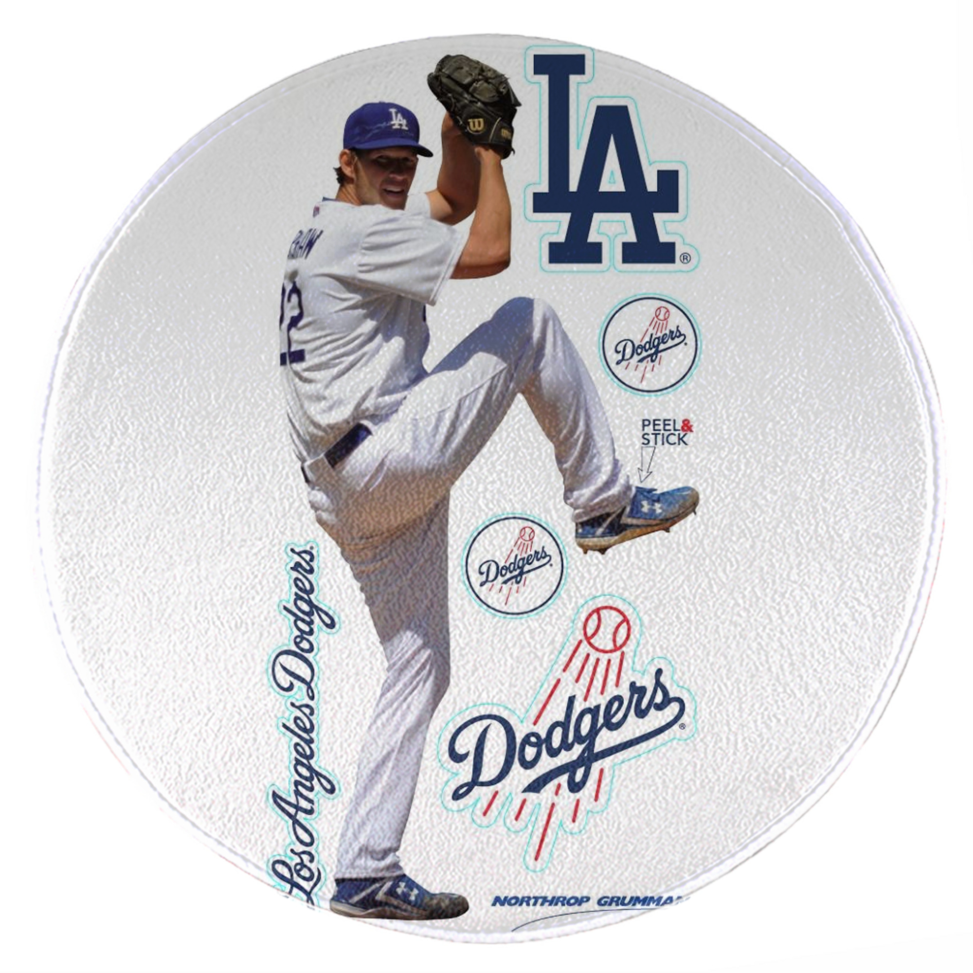 Clayton Kershaw  1 Round Floor Mat – Soft Flannel & High-Density Sponge Core – Non-Slip Dot Backing – Durable Stitched Edges – Quick-Dry & Breathable – Perfect For Home, Bathroom & Living Room