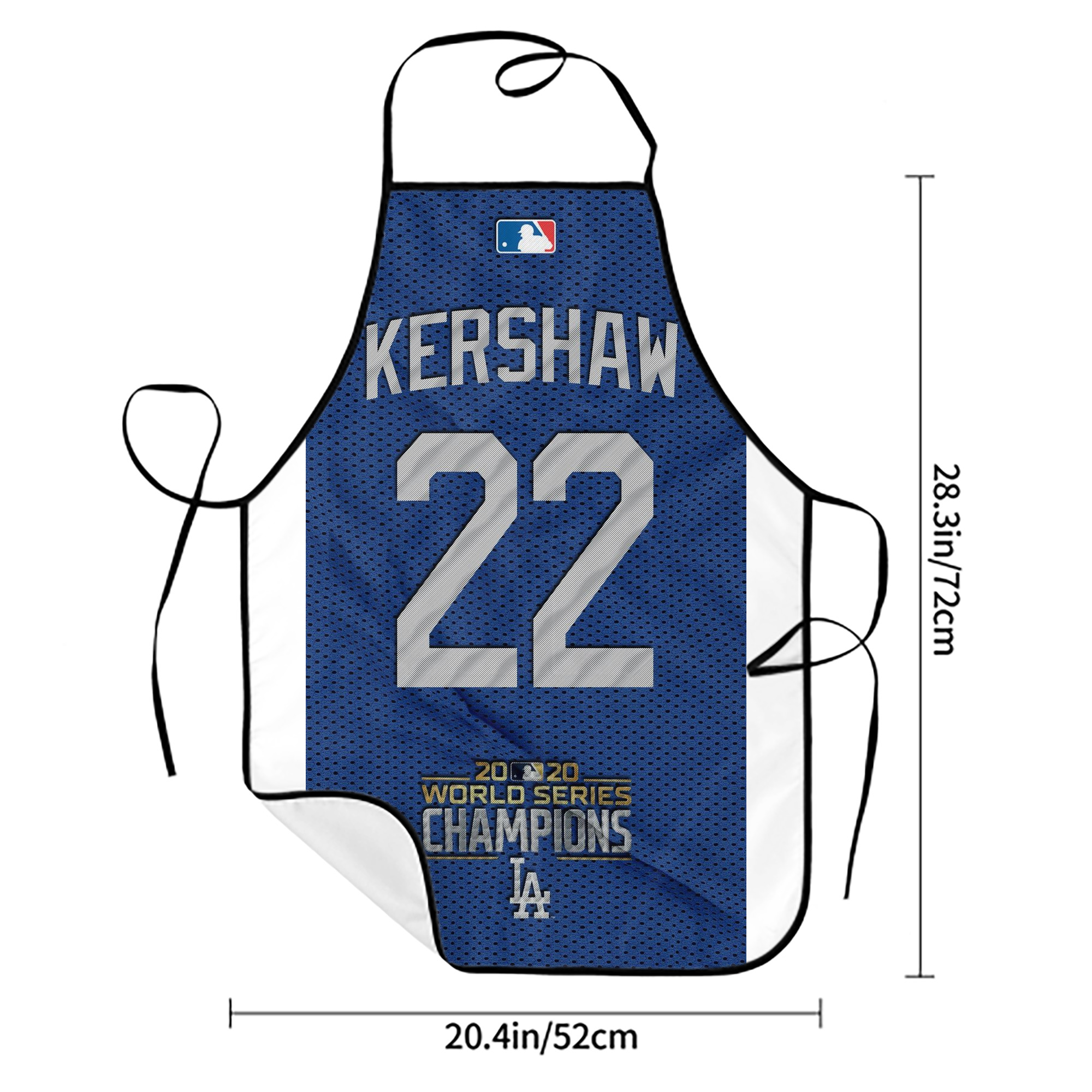 Clayton Kershaw 11 Stain-Resistant Polyester Apron With Pocket – Full Print, Waterproof, Anti-Wrinkle, Anti-Pilling – Ideal For Kitchen, BBQ, Restaurant, Salon & More