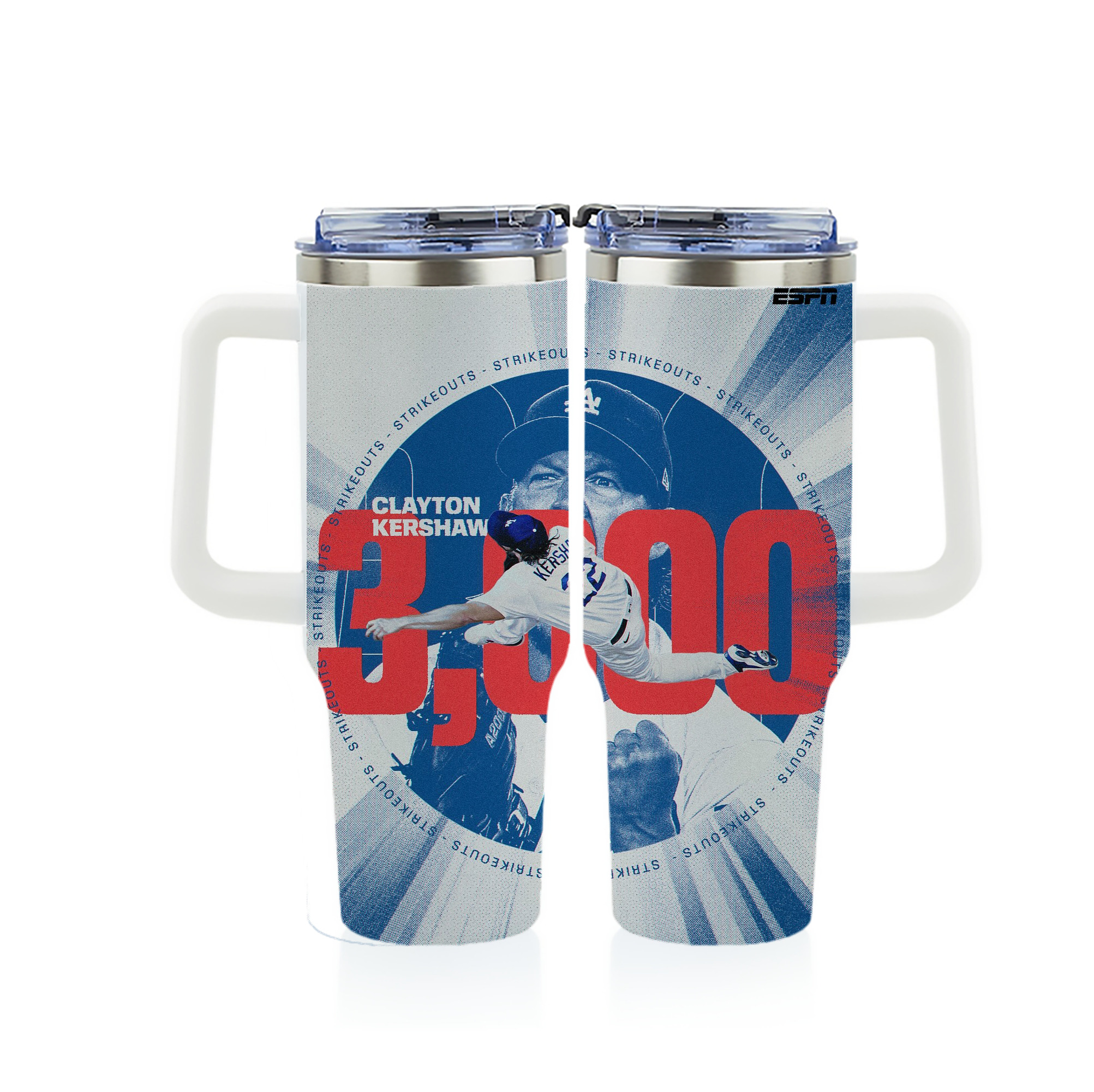 Clayton Kershaw  3K 8 40oz Full Wrap Car Tumbler – Durable Stainless Steel Travel Mug With Vibrant UV Print – Double Wall Insulated, Fits Most Car Cup Holders