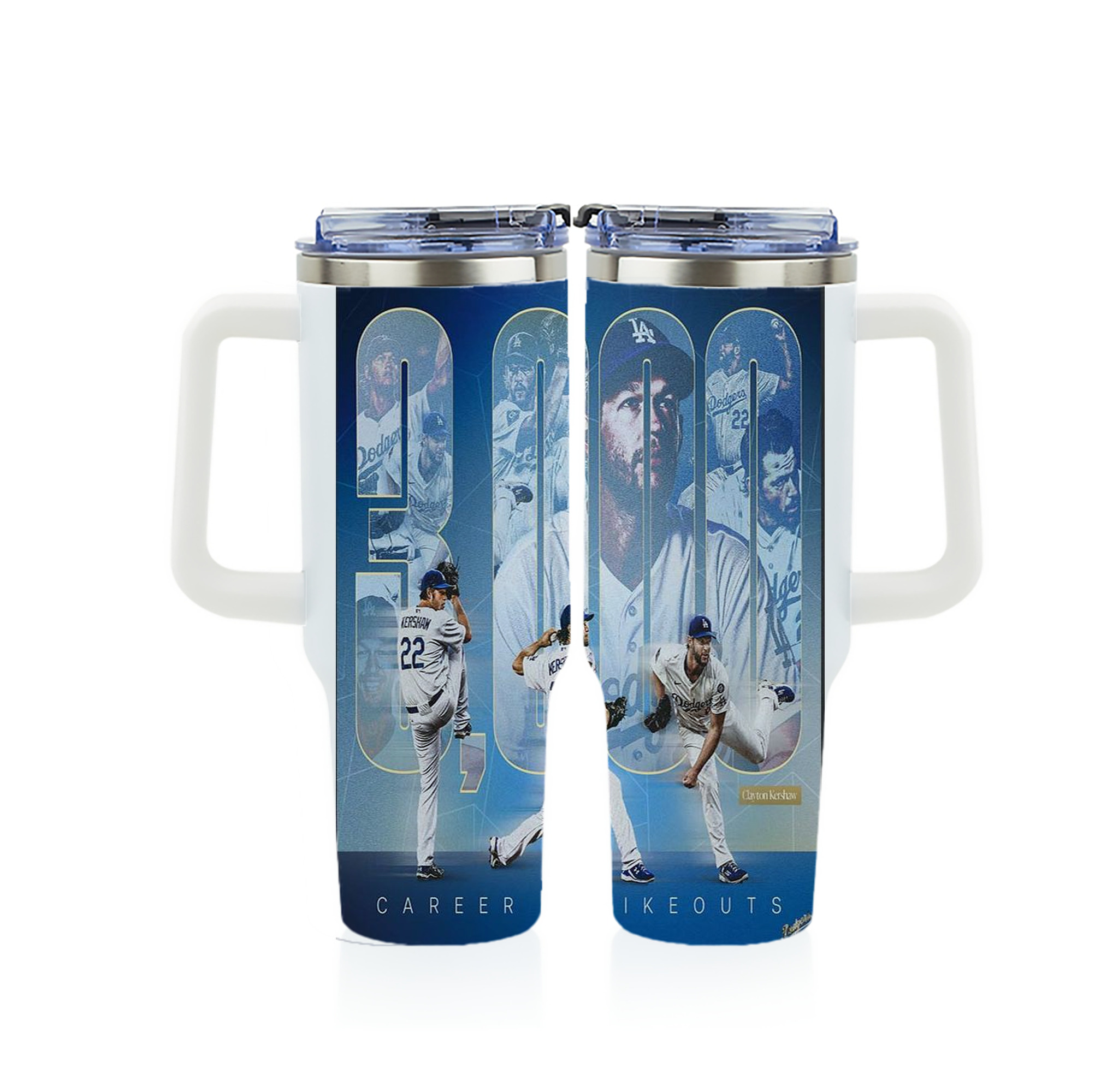 Clayton Kershaw  3K 17 40oz Full Wrap Car Tumbler – Durable Stainless Steel Travel Mug With Vibrant UV Print – Double Wall Insulated, Fits Most Car Cup Holders
